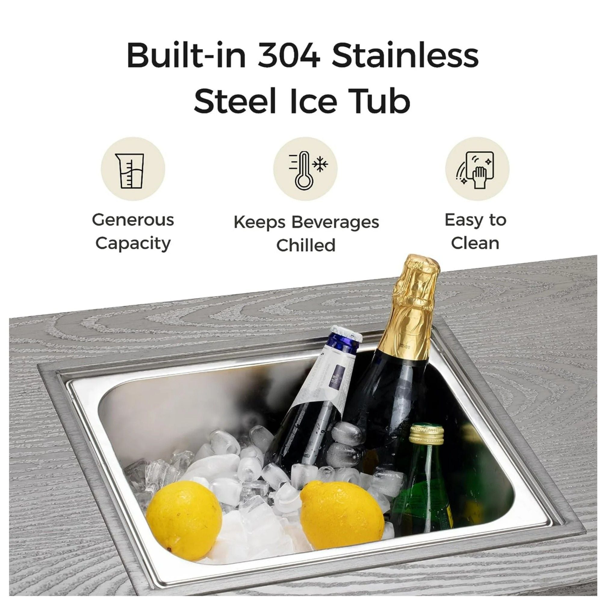 3 In 1 Outdoor Propane Fire Pit Table 50, 000 BTU With Ice Bucket