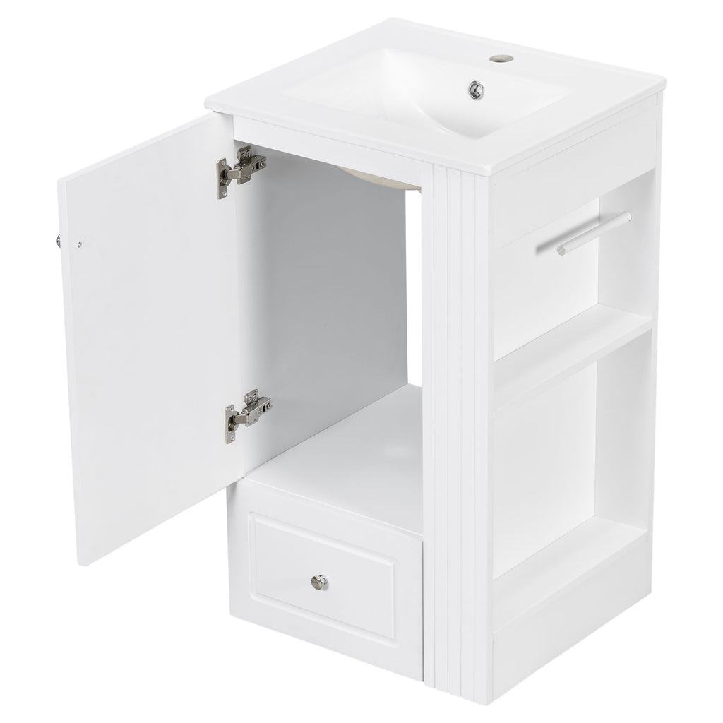 Modern Freestanding Bathroom Vanity With Sink, Soft-Close Drawer, Towel Bar