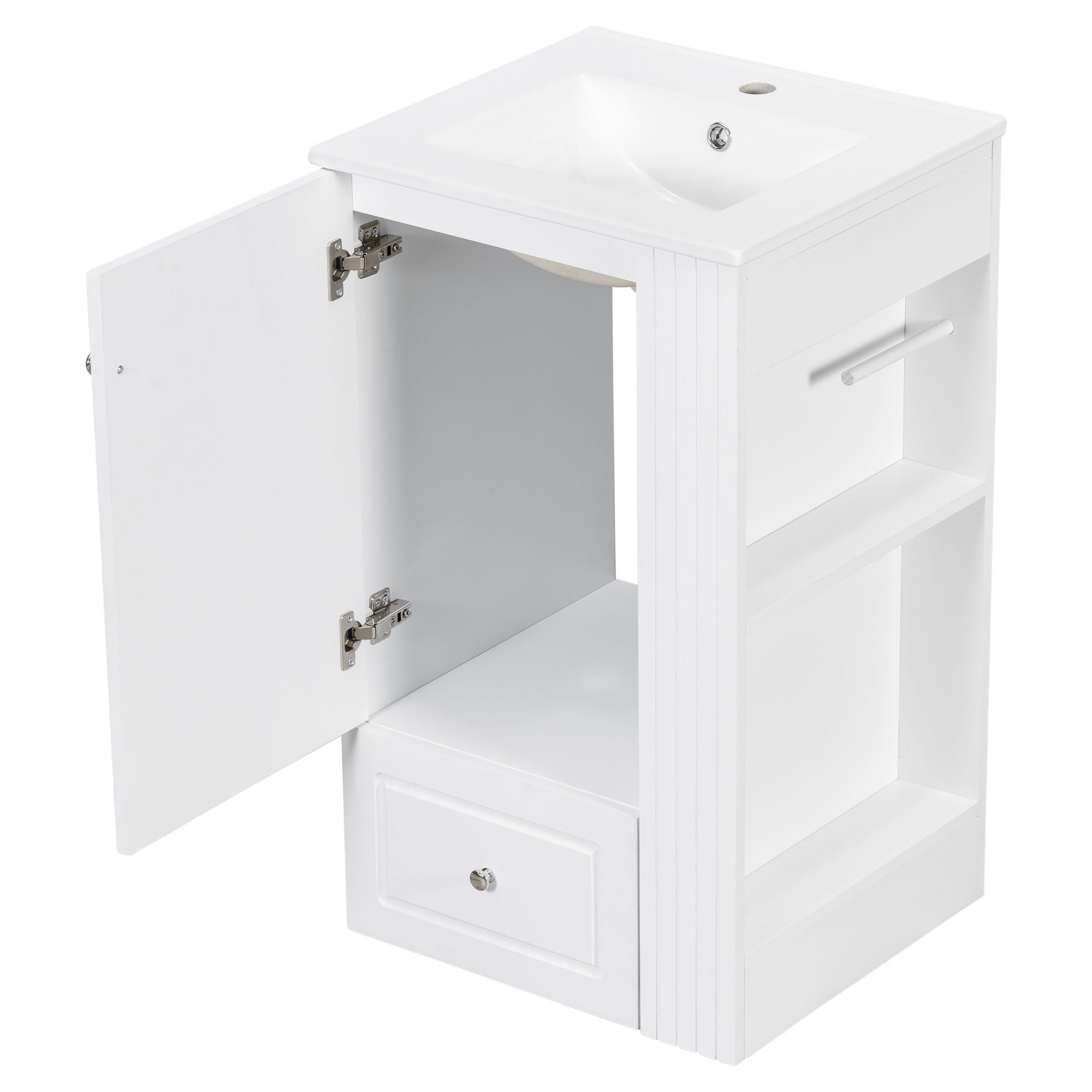 Modern Freestanding Bathroom Vanity With Sink, Soft-Close Drawer, Towel Bar
