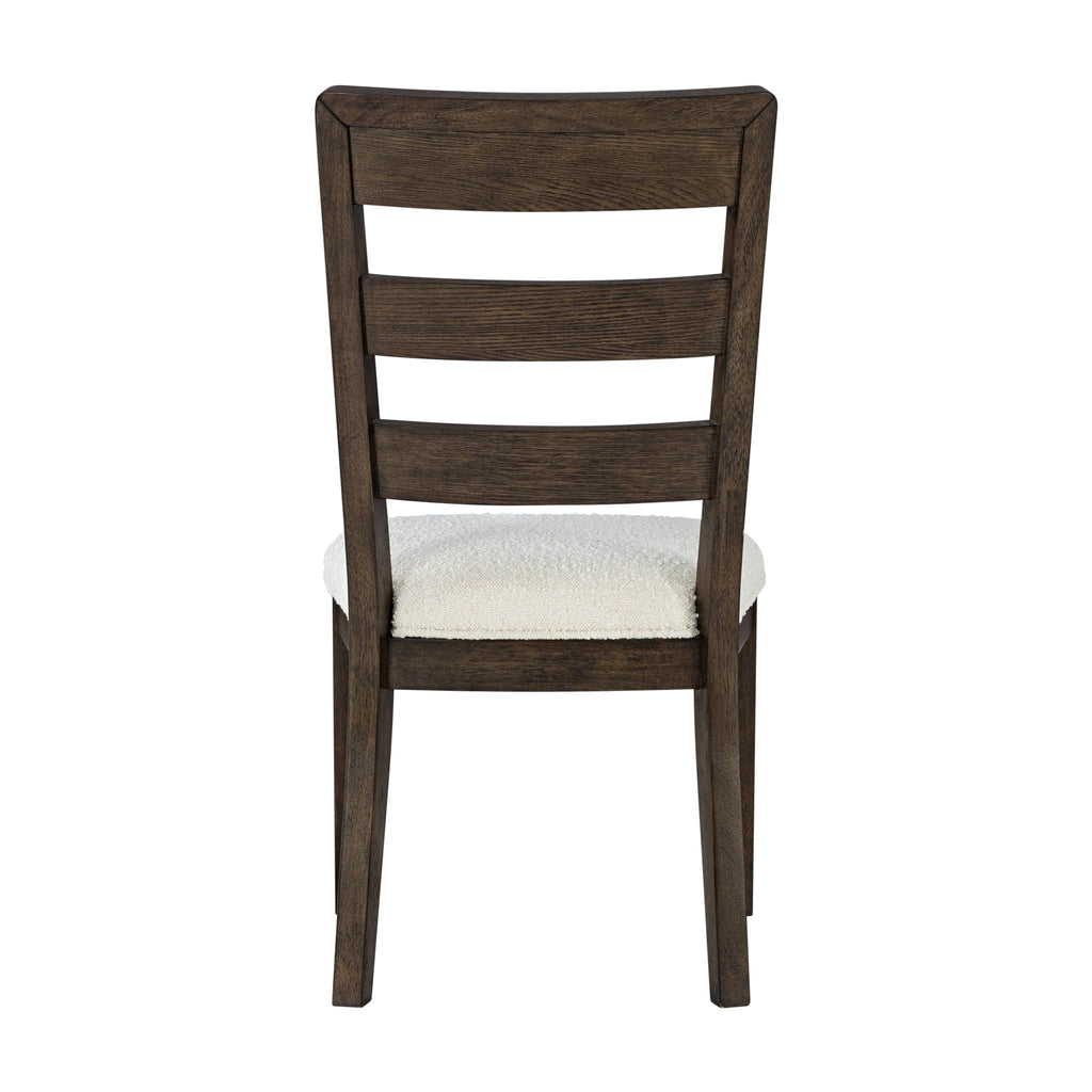 Upholstered Dining Chair With Ladder Back Design (Set of 2) - Dark Oak