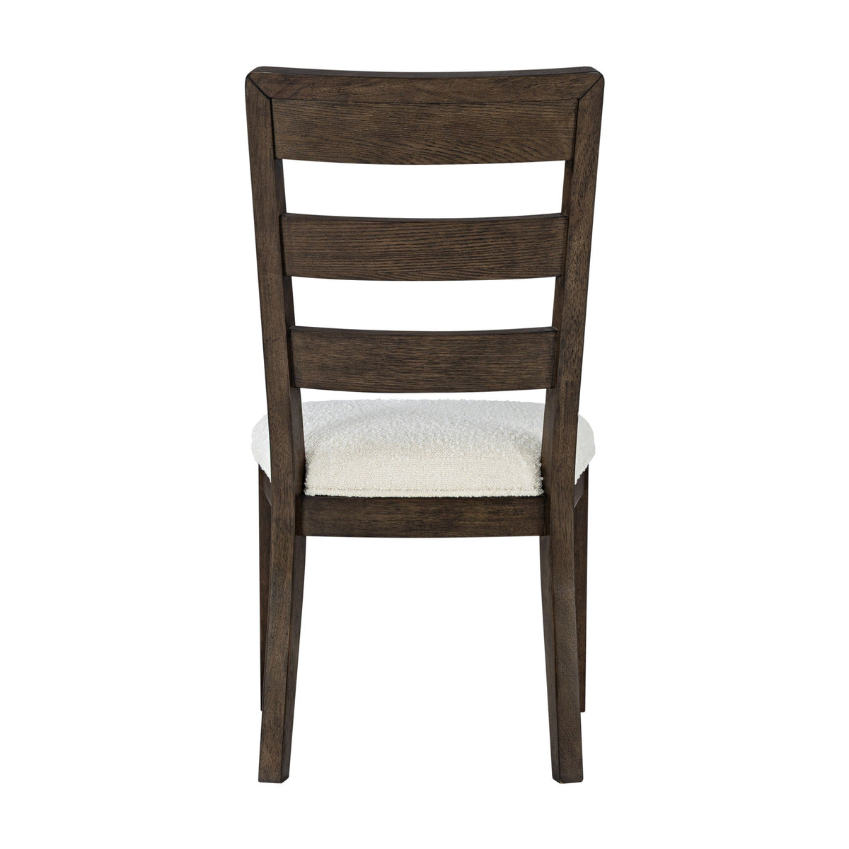 Upholstered Dining Chair With Ladder Back Design (Set of 2) - Dark Oak
