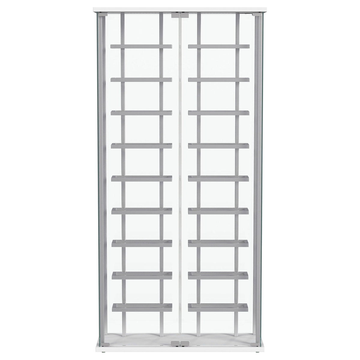Wine Storage LED Curio Cabinet - Chrome