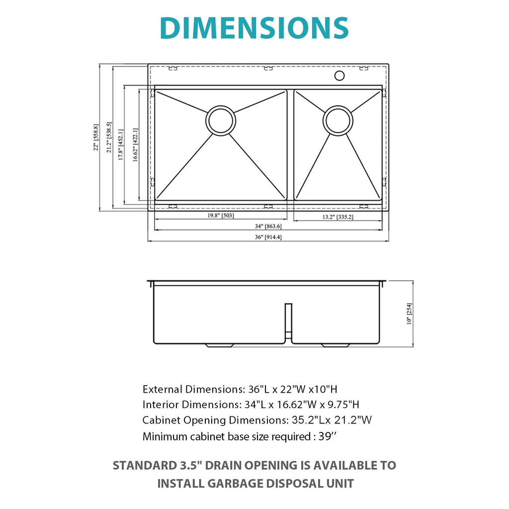 Topmount Drop In Kitchen Sink With Double Bowl Design
