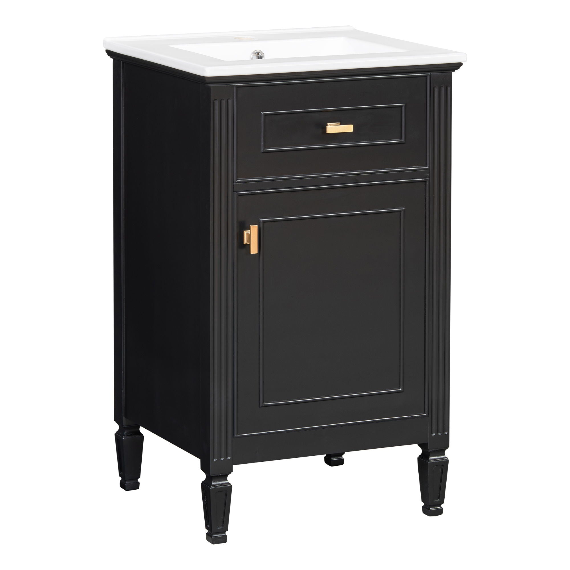 Bathroom Vanity With Sink, Adjustable Shelf, Tilt-Out Drawer