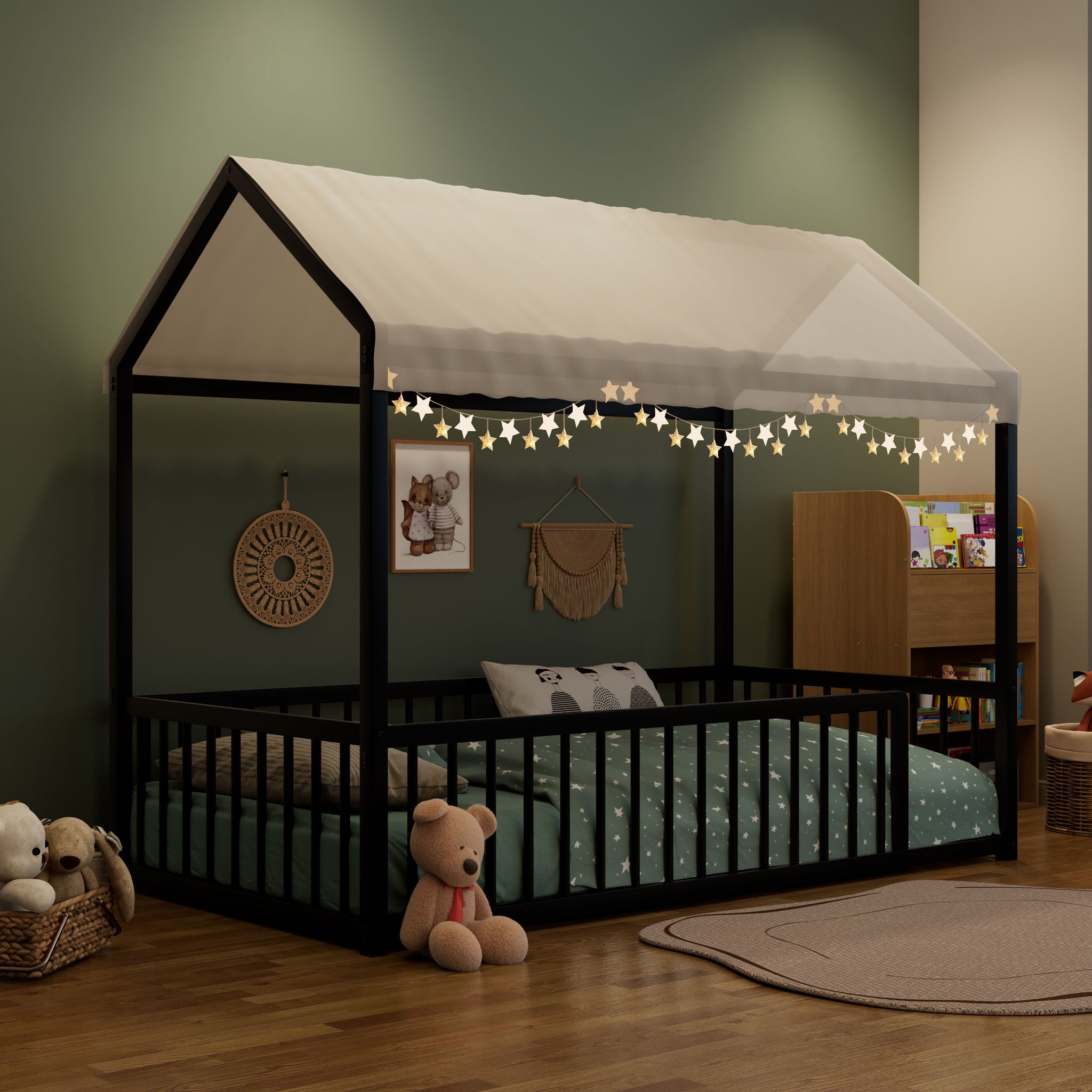Montessori Floor Bed Frame With House Shape