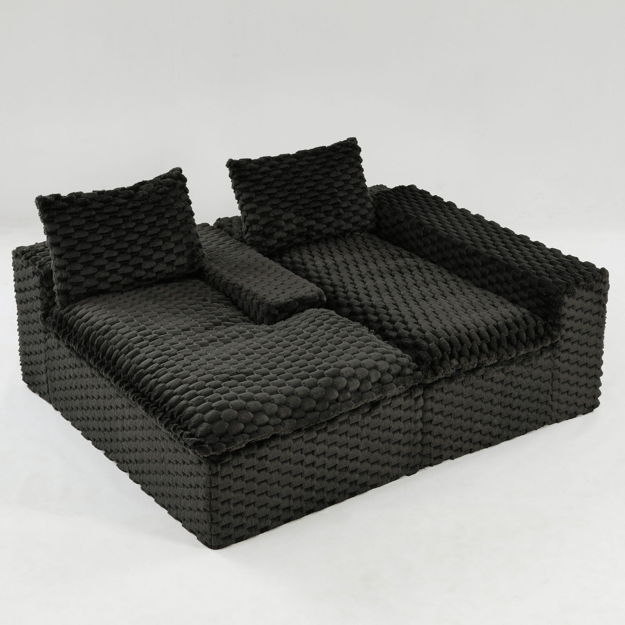 Modular Sofa, Convertible Twin Seat With Chaise Lounge