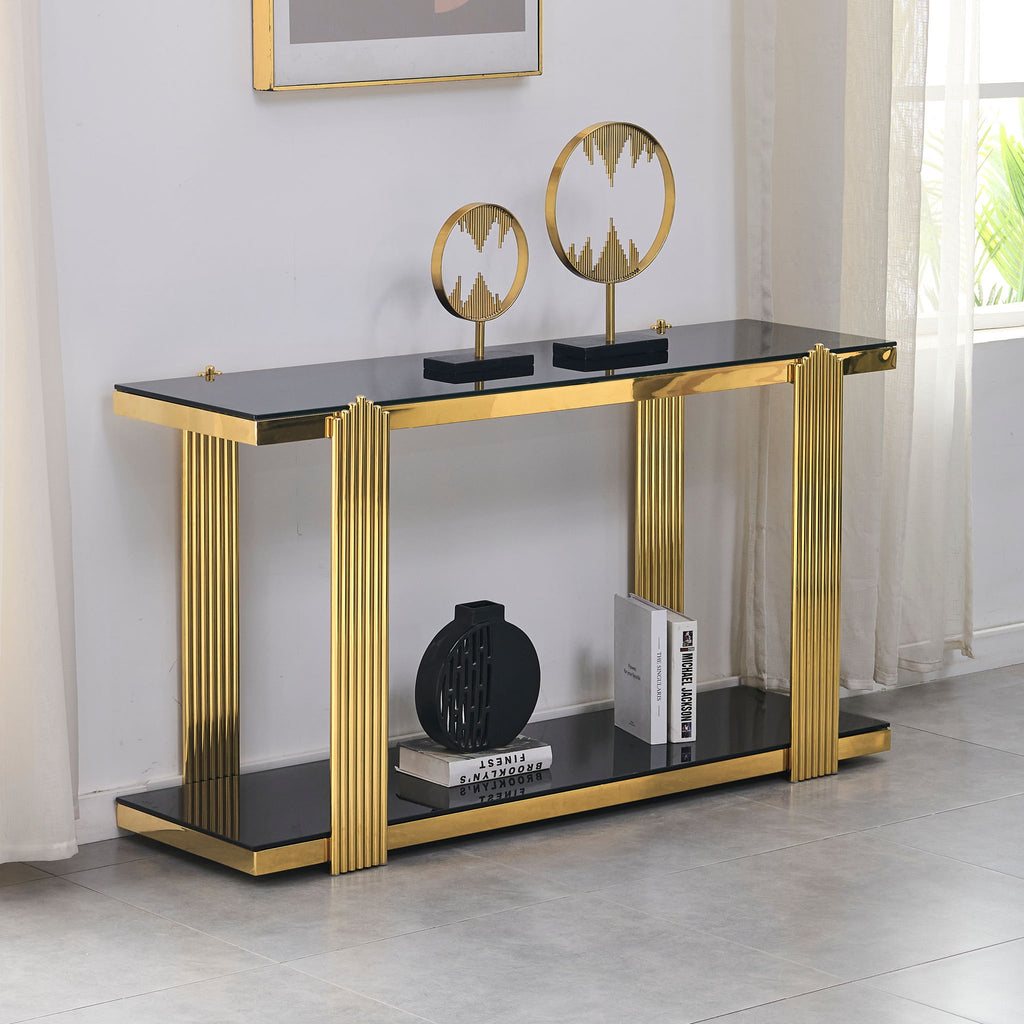 Console Table With Double Tier Storage
