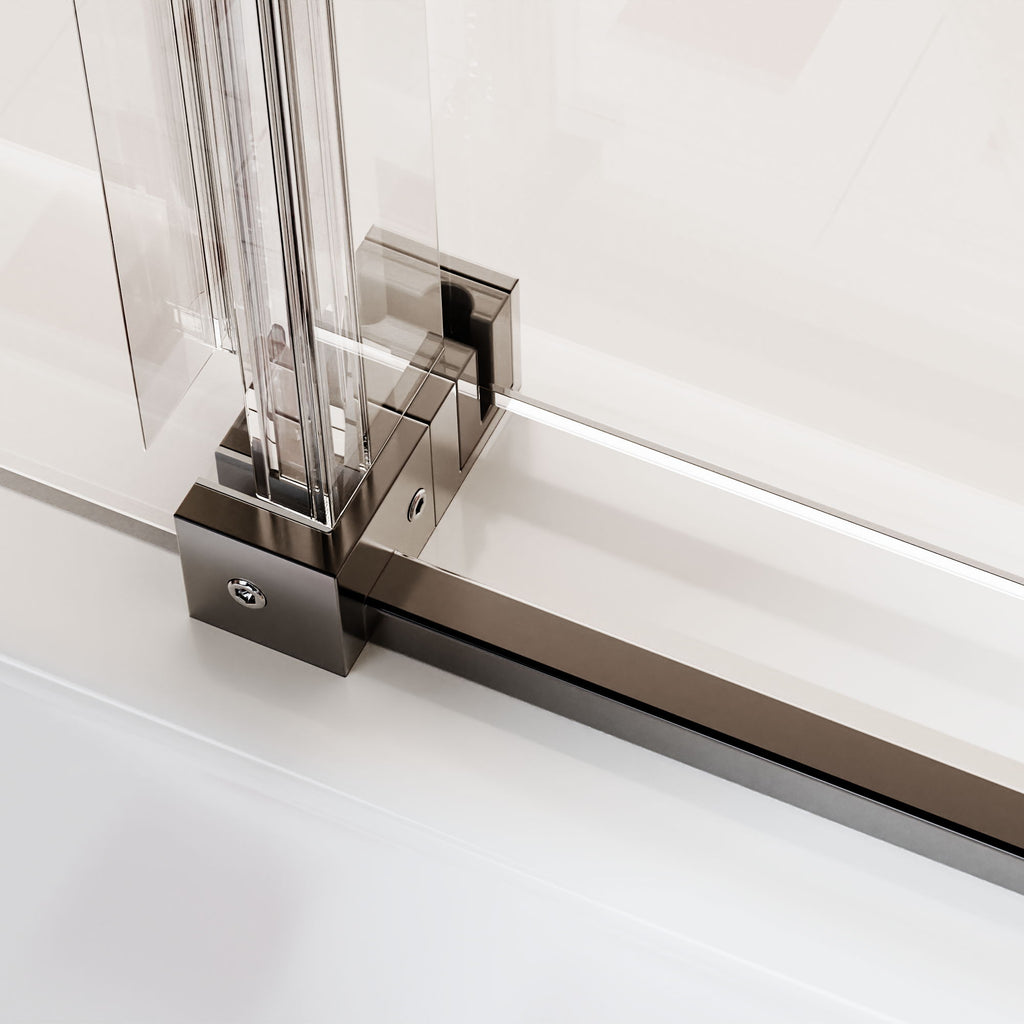 Frameless Single Sliding Shower Door, Sgcc Tempered Glass, Reversible