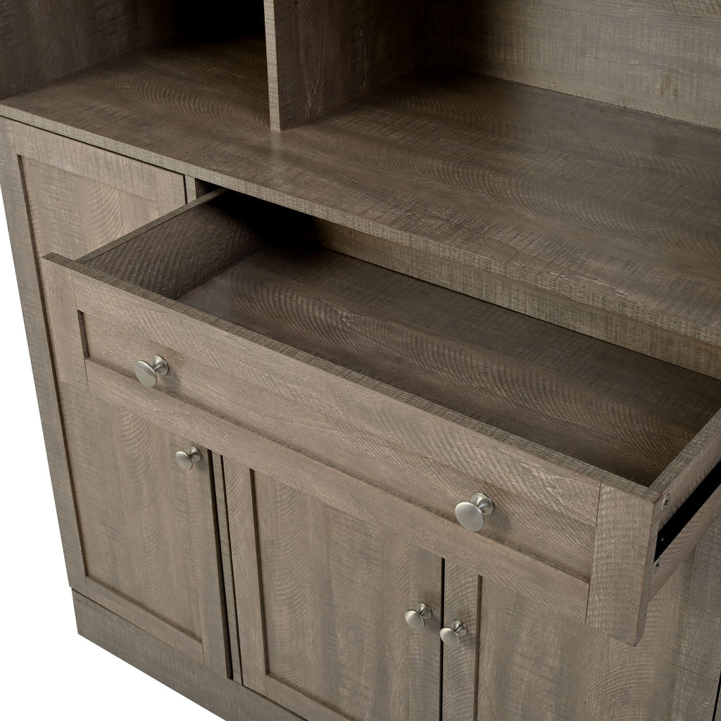 Large Kitchen Pantry Storage Cabinet Cupboard With Pull Out Side Cabinet