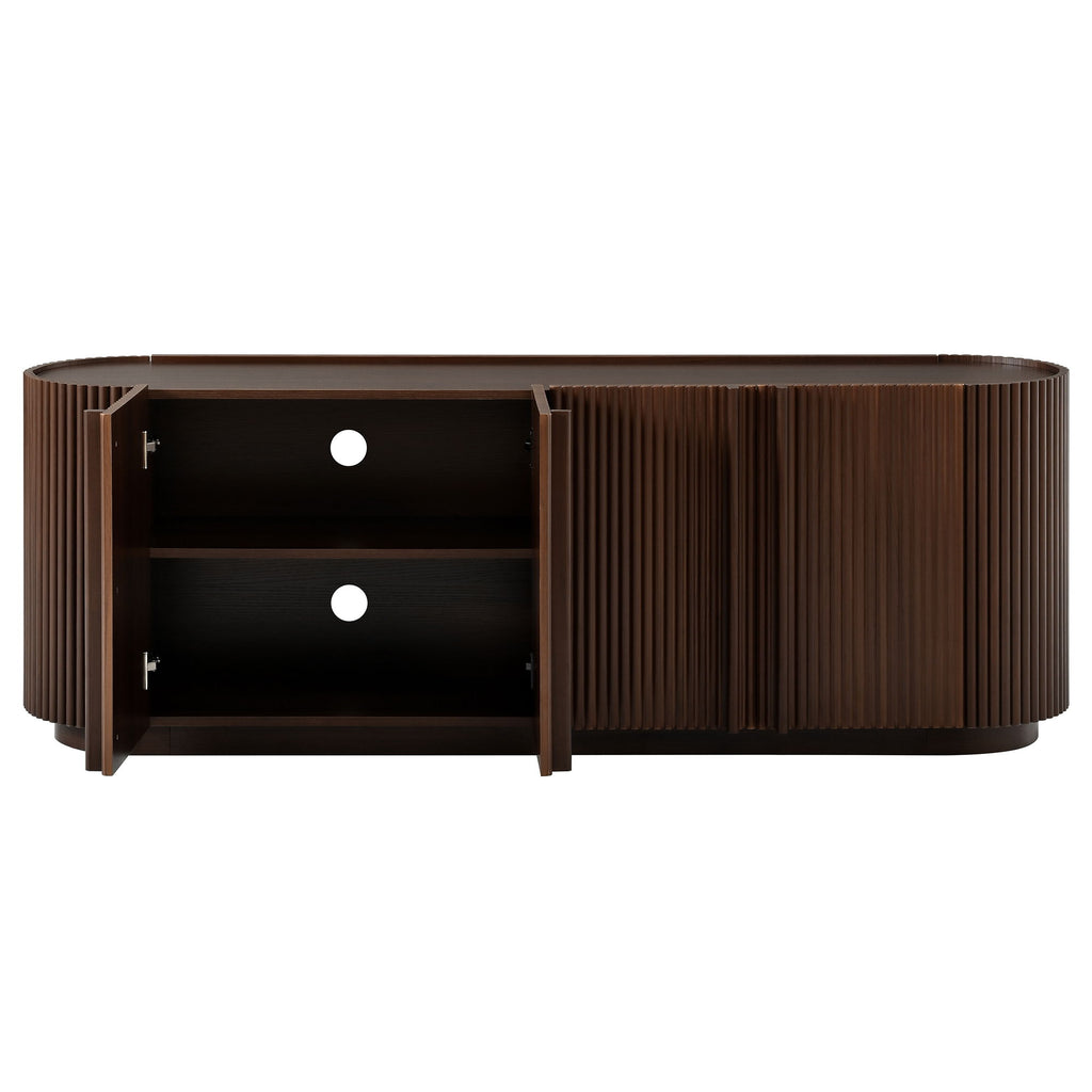 TV Stand With Fluted Tambour Style Door