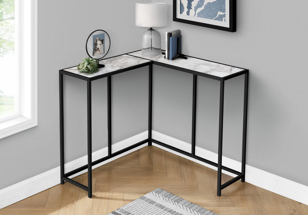 Corner Accent Console Table For Entryway - White