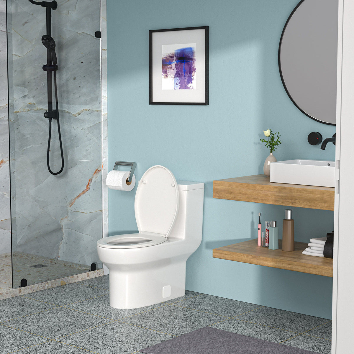 1 Piece Toilet & Soft Closing Seat - White