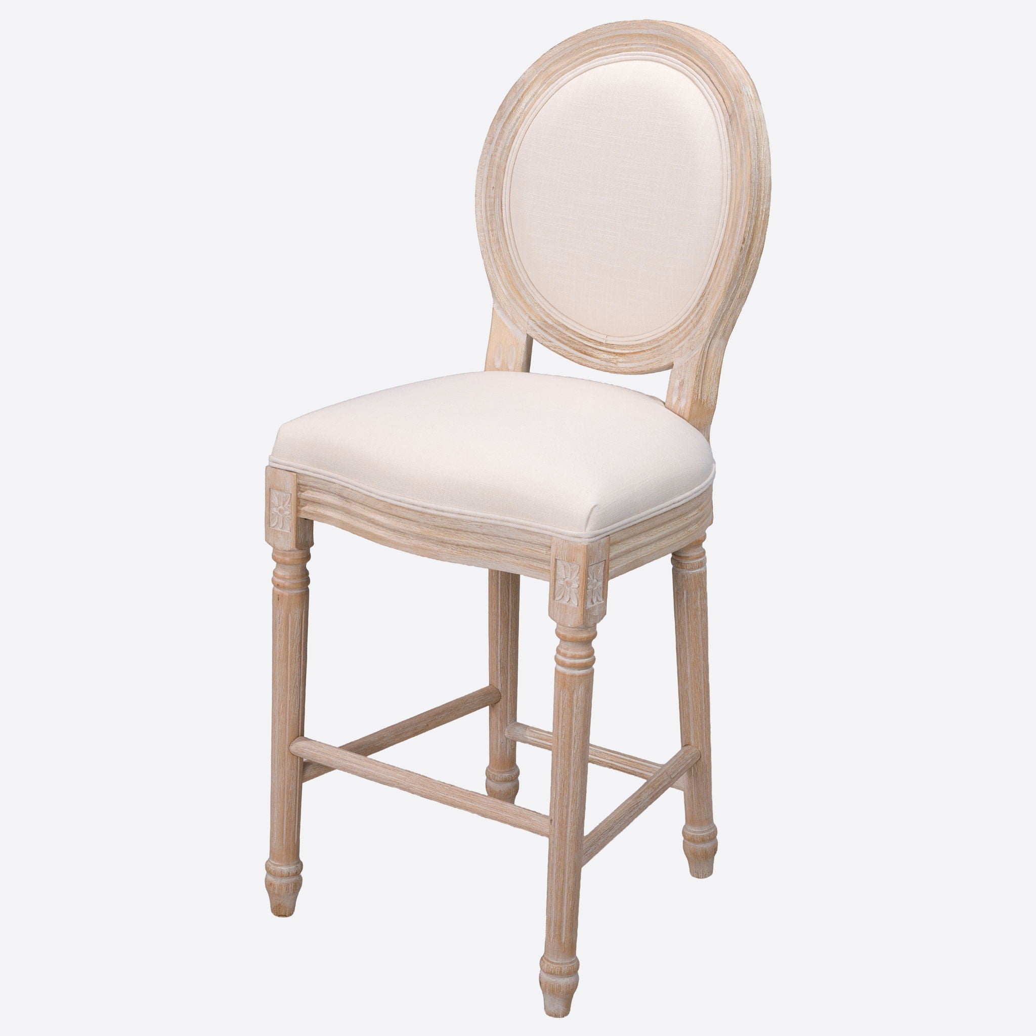 French Country Bar Chairs & Round Back (Set of 2)
