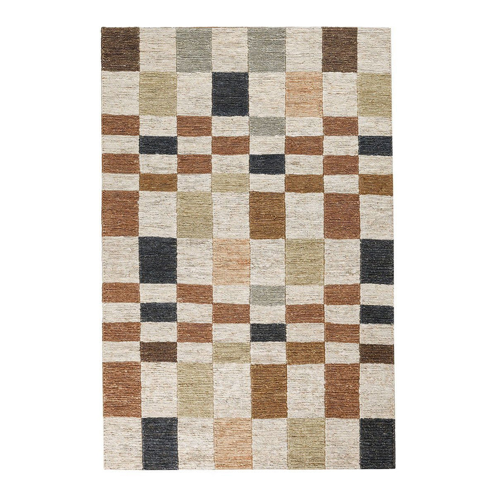 Soumak - 2' x 3' Jute Check Area Rug - Check Natural Multi