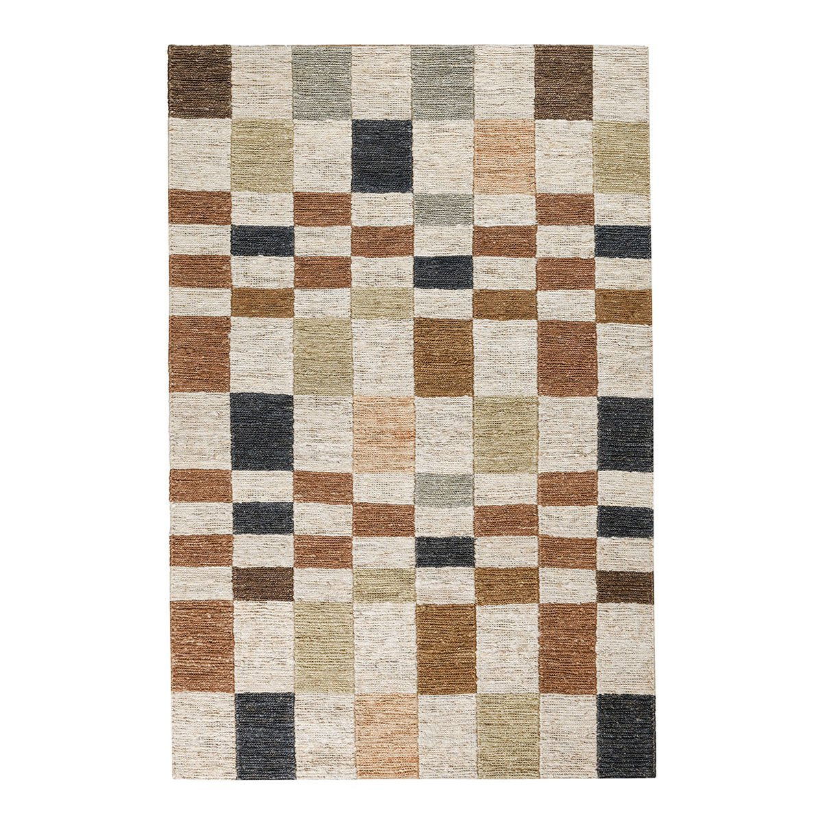 Soumak - 2' x 3' Jute Check Area Rug - Check Natural Multi