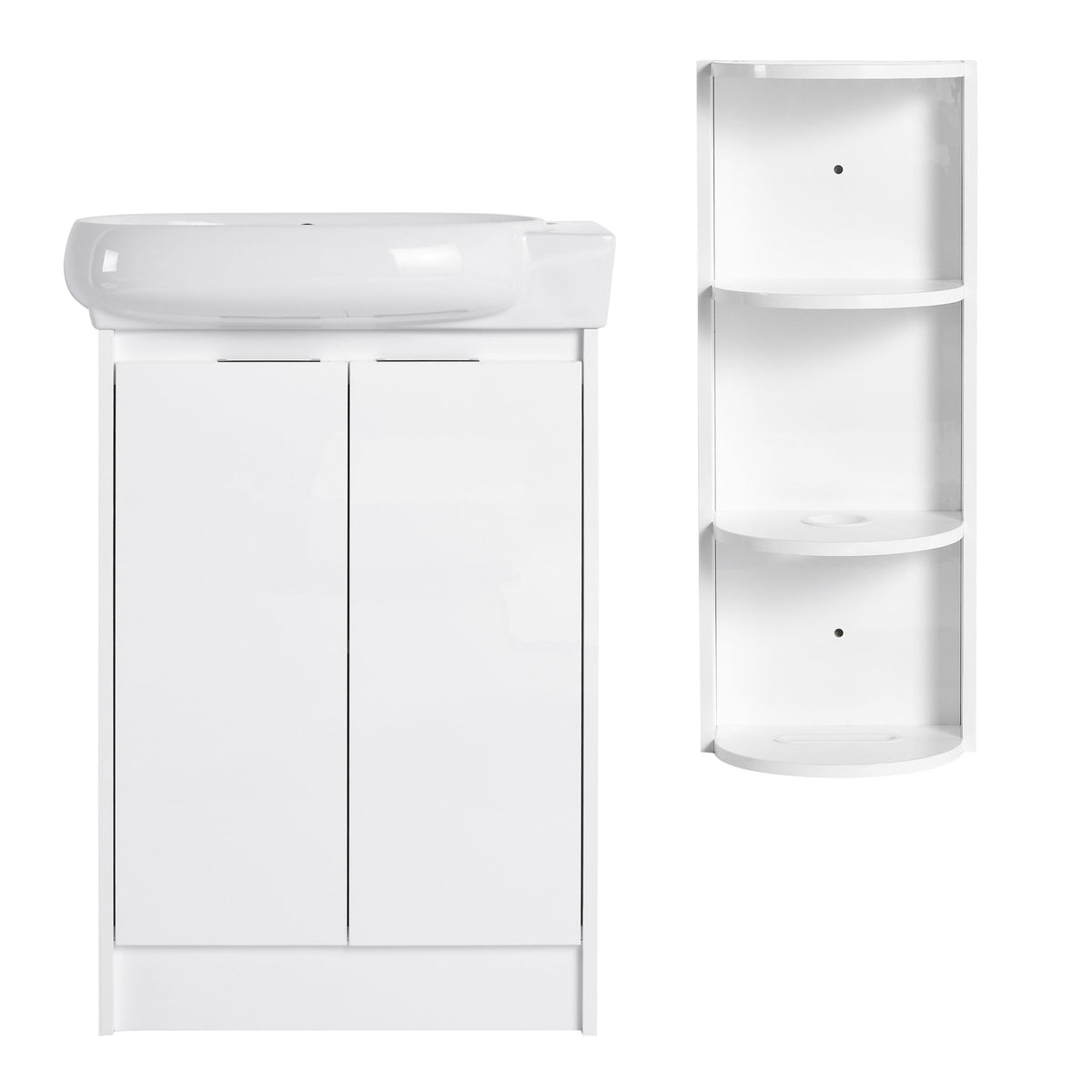 Freestanding Bathroom Vanity With Sink And Storage Rack, Soft Close Doors Base With Basin