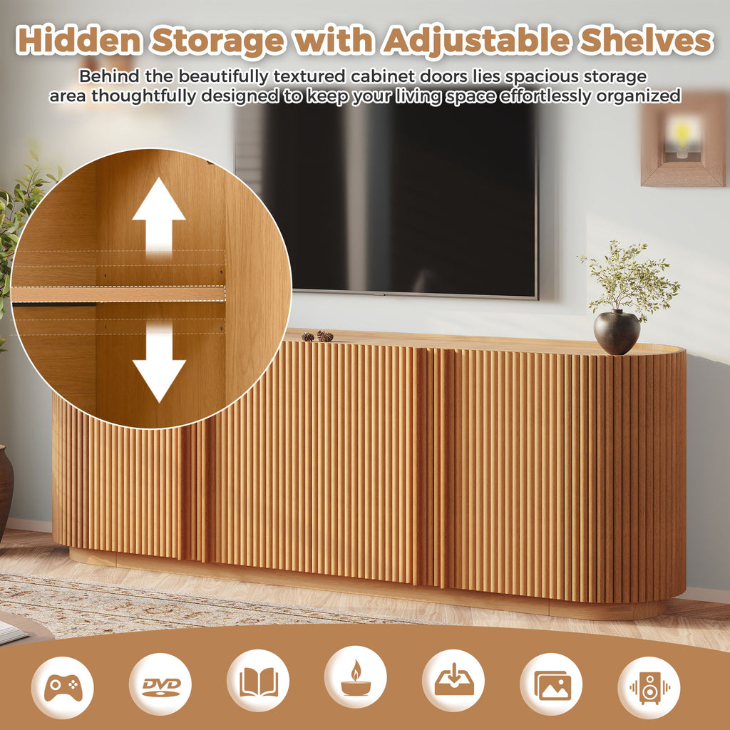 TV Stand With Fluted Tambour Style Door