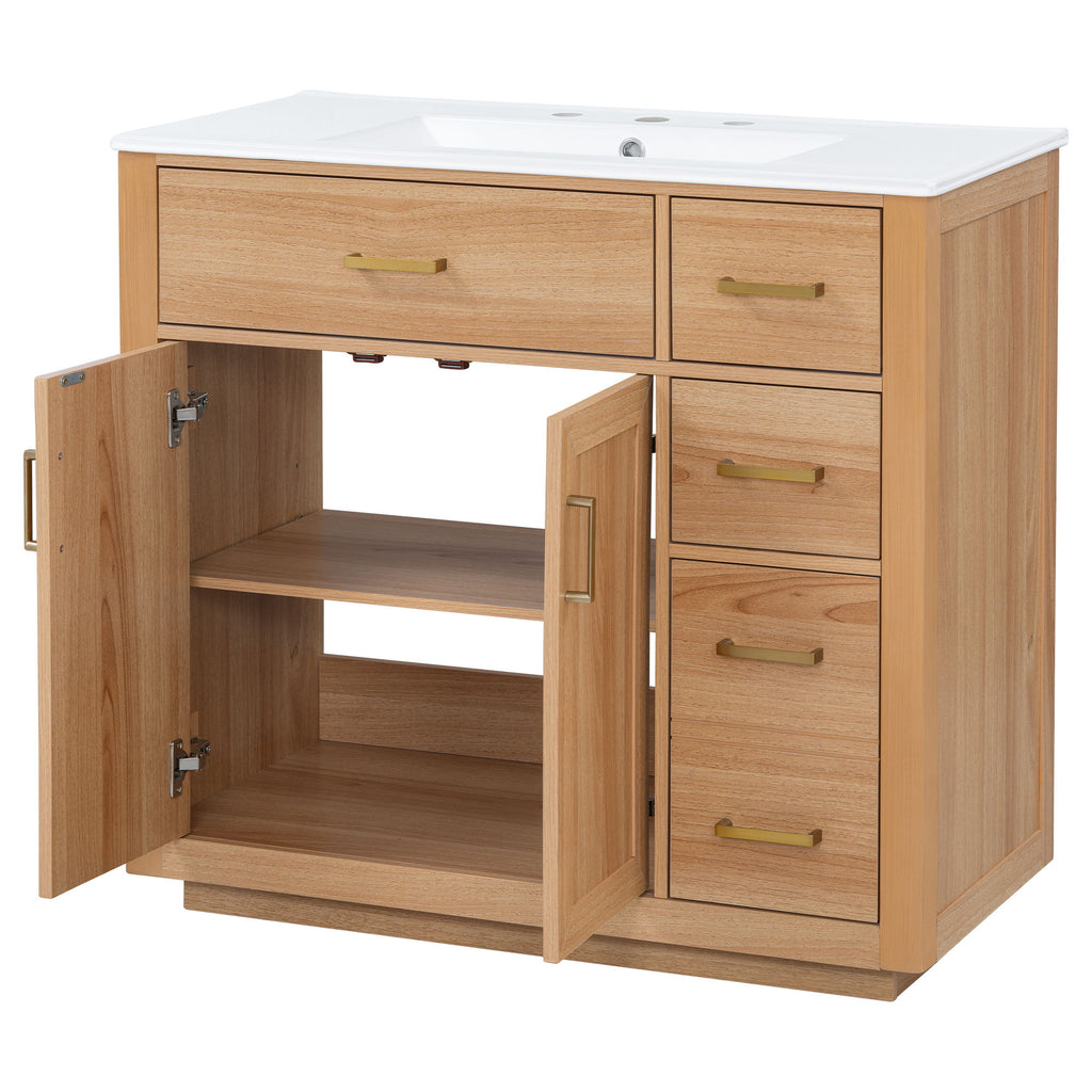 Bathroom Vanity & Sink, Soft Close Doors & Drawers - Wood