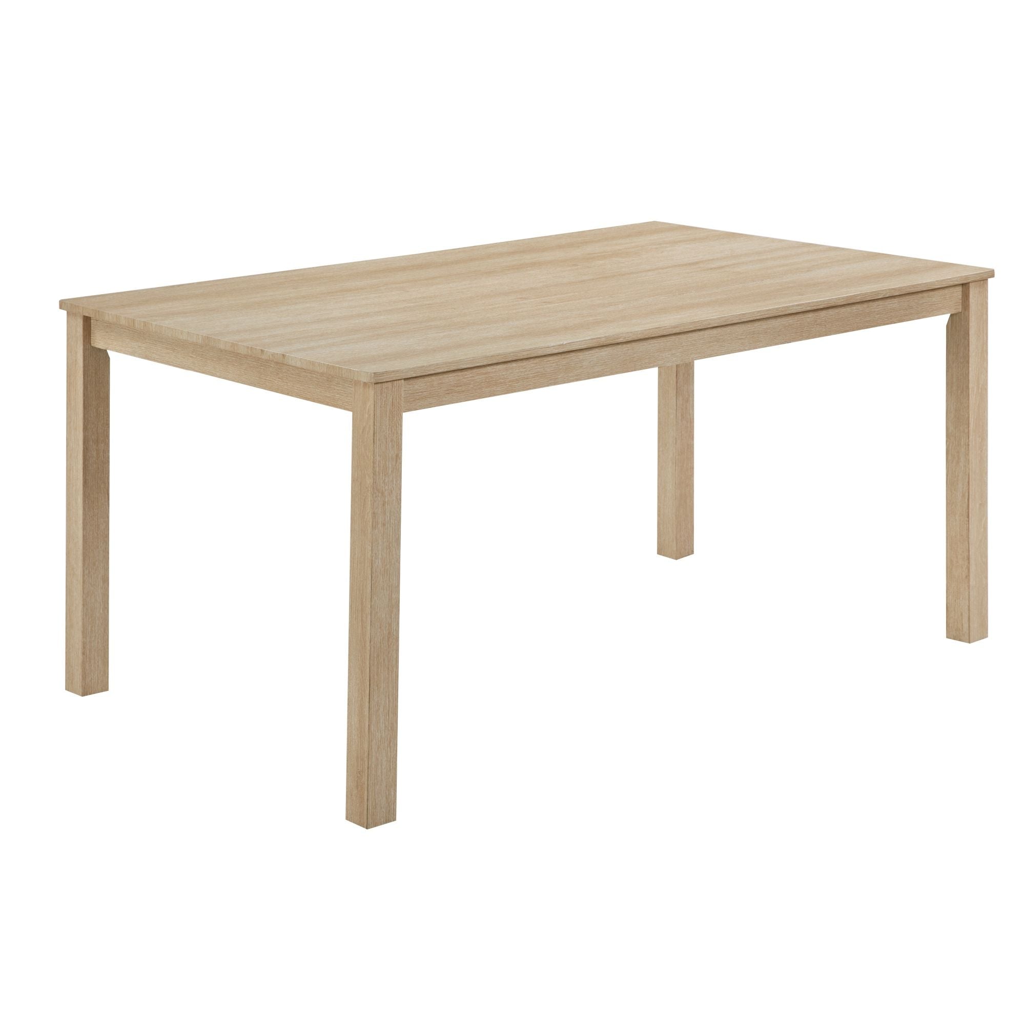 6 Piece Dining Table Set With Bench - Beige / Light Oak