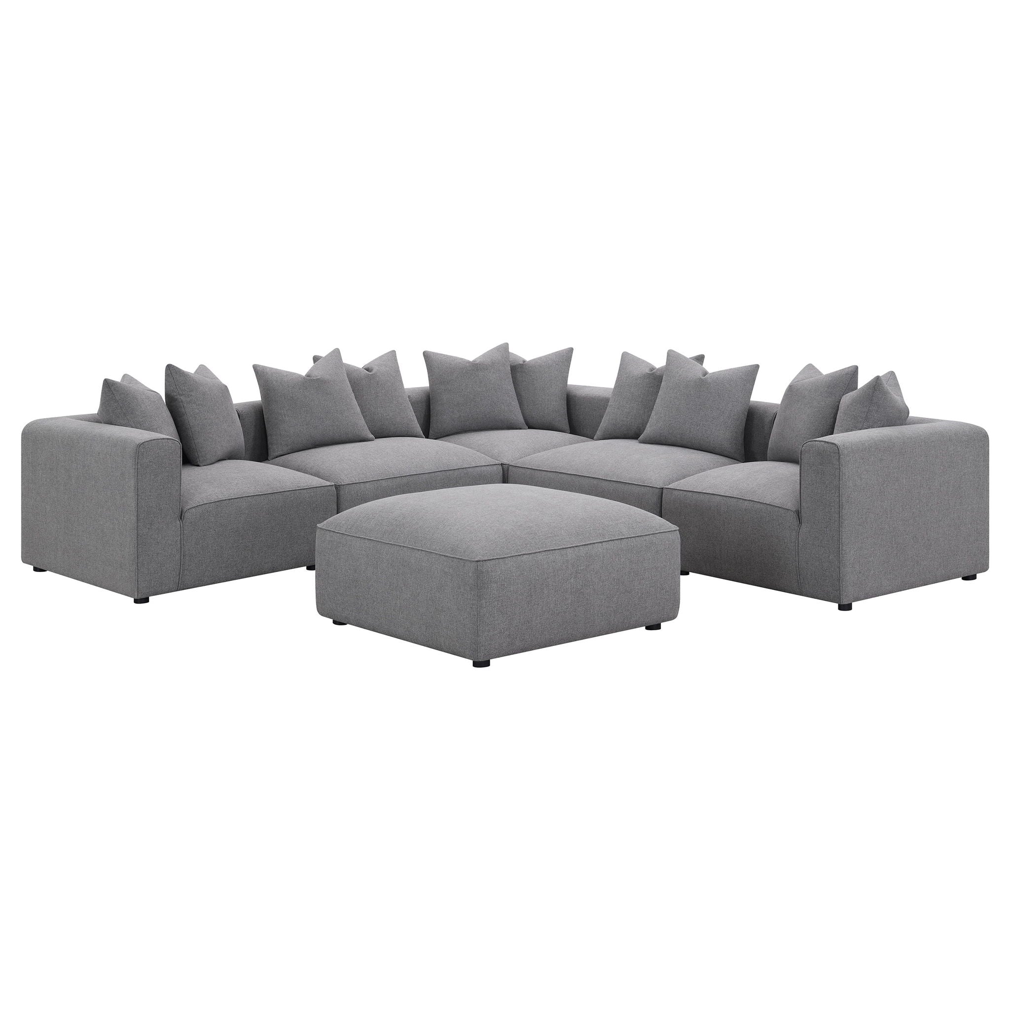 Amherst - Armless Chair With Accent Pillow - Gray