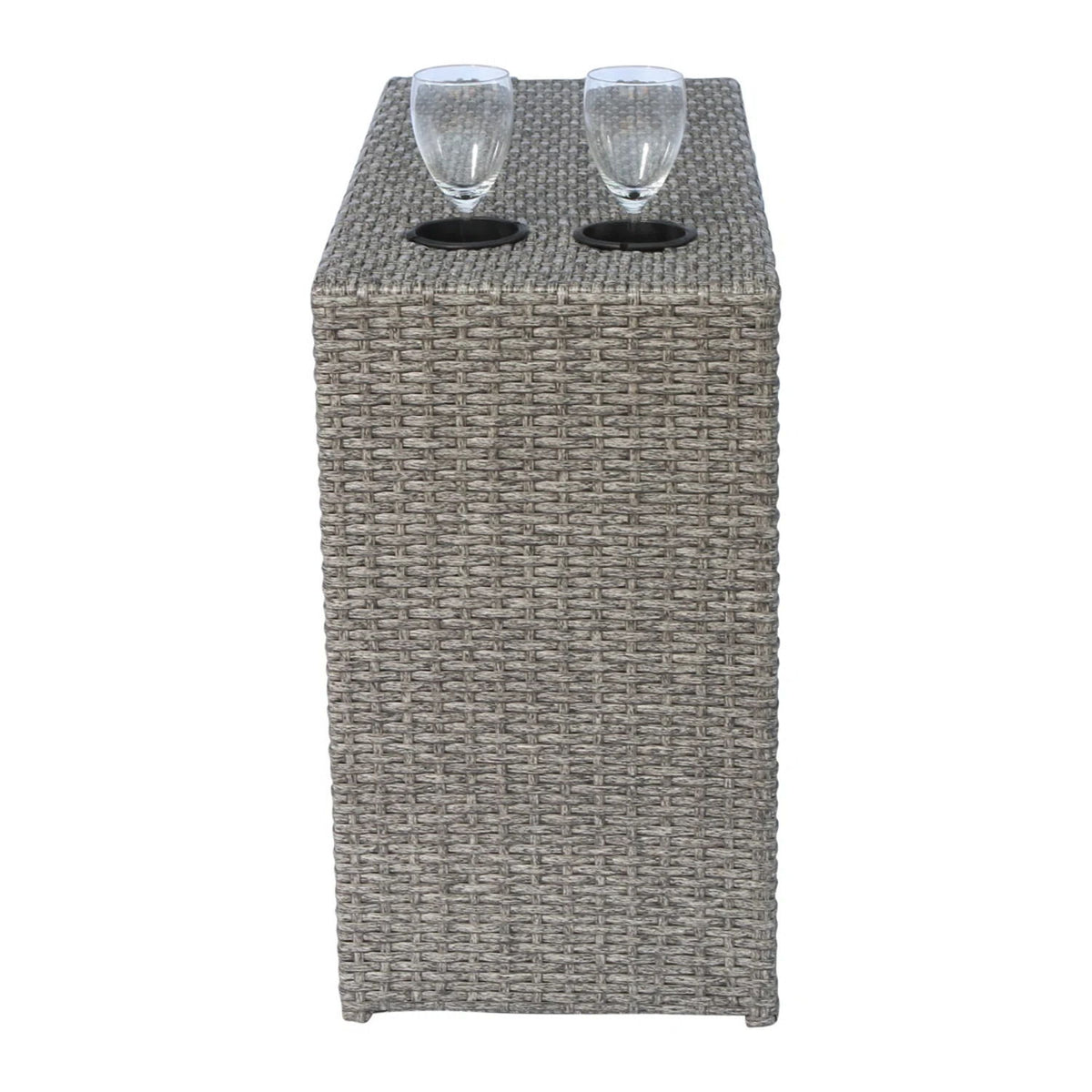 Outdoor Wicker Sectional With Weather Resistant Cushions - Gray Mix