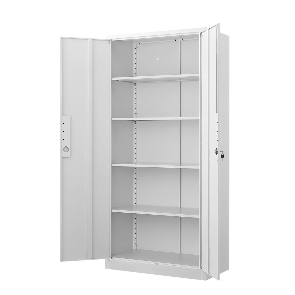 2 Door File Cabinet With Lock, 4 Adjustable Shelves, Heavy-Duty