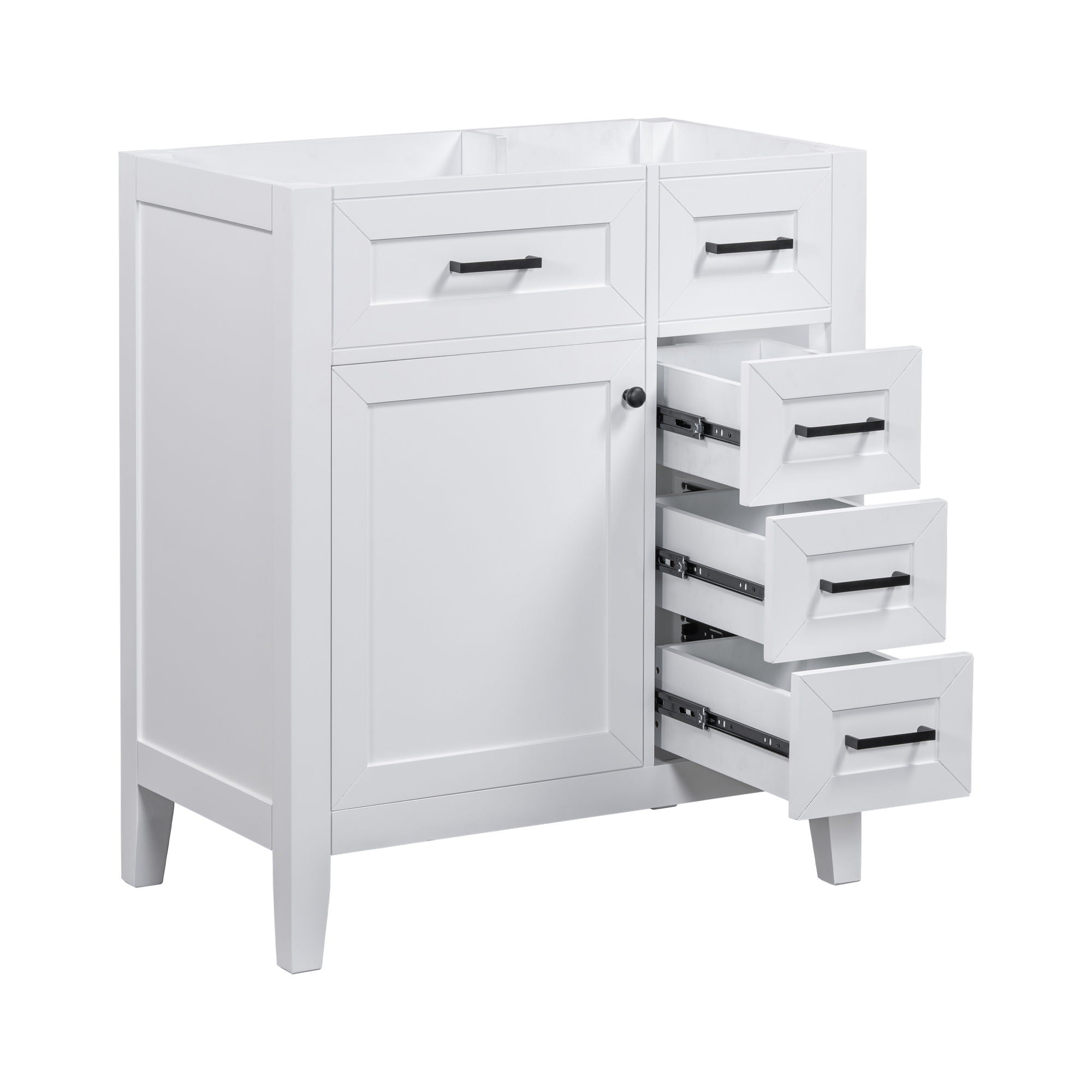 Modern Bathroom Vanity Base Only With Drawers, Freestanding Design