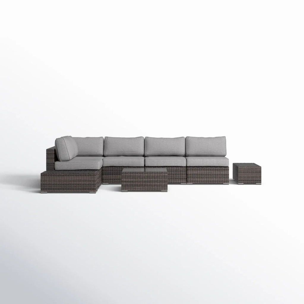 Wicker Sectional Seating Group With Cushions