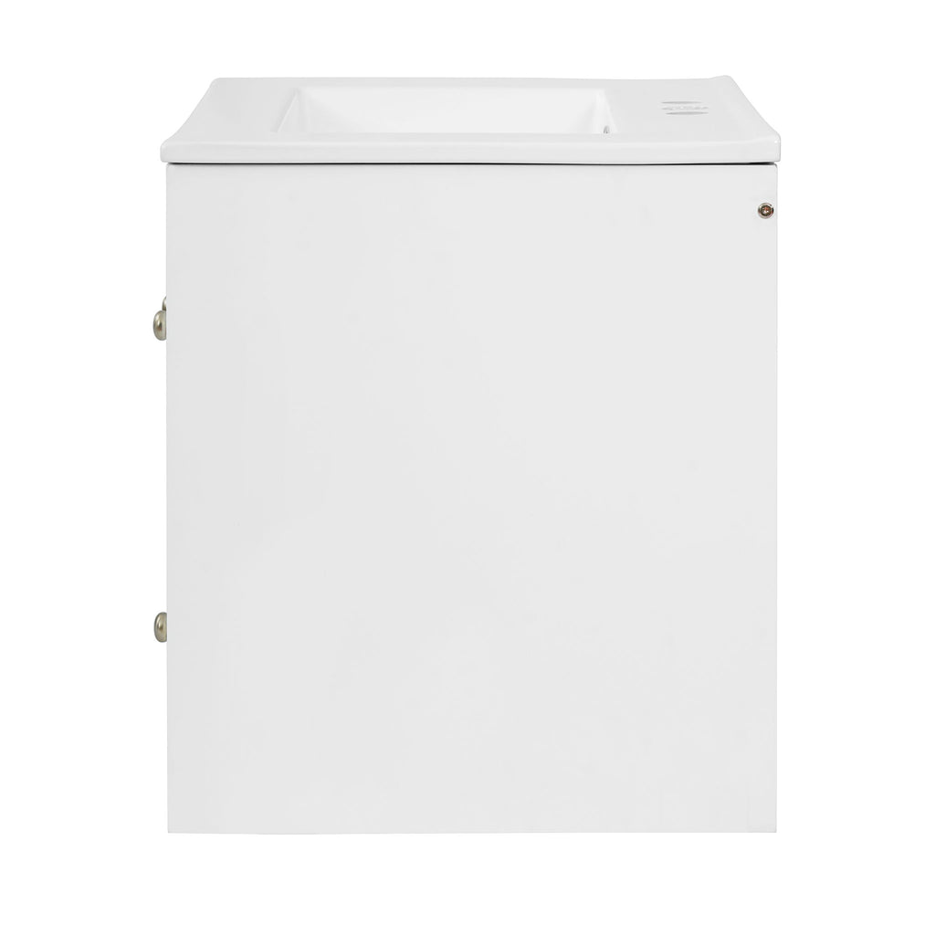 Wall-Mounted Bathroom Vanity Set With Sink, 2 Drawers And Soft-Close Door