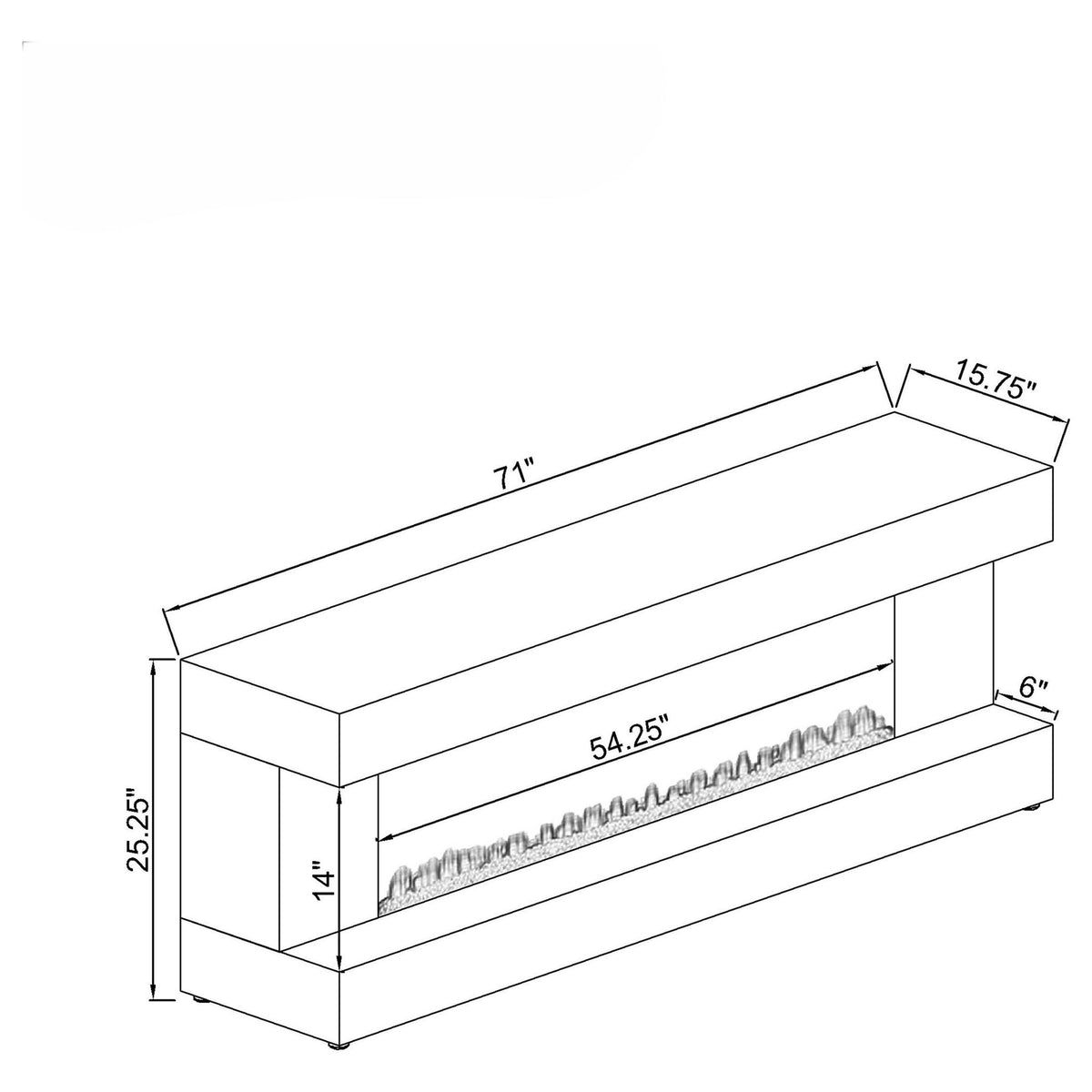 TV Stand Fireplace Console With Bluetooth Speaker