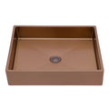 19" X 15" Stainless Steel Bathroom Sink With Pop Up Drain, Nano Surface - Rose Gold