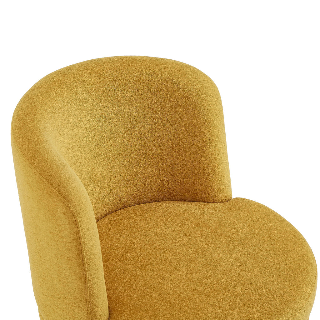 Round Swivel Accent Chair With Ergonomic Backrest For Living Room