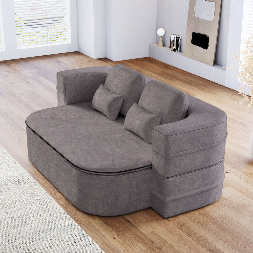 2 In 1 Foldable Sofa Bed With Multi Functional Blanket, Floor Lounge Sofa
