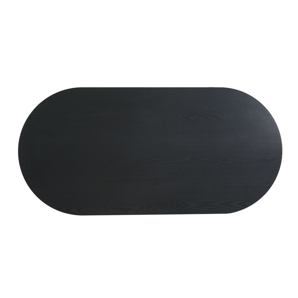 Dining Table With Curved Legs - Black
