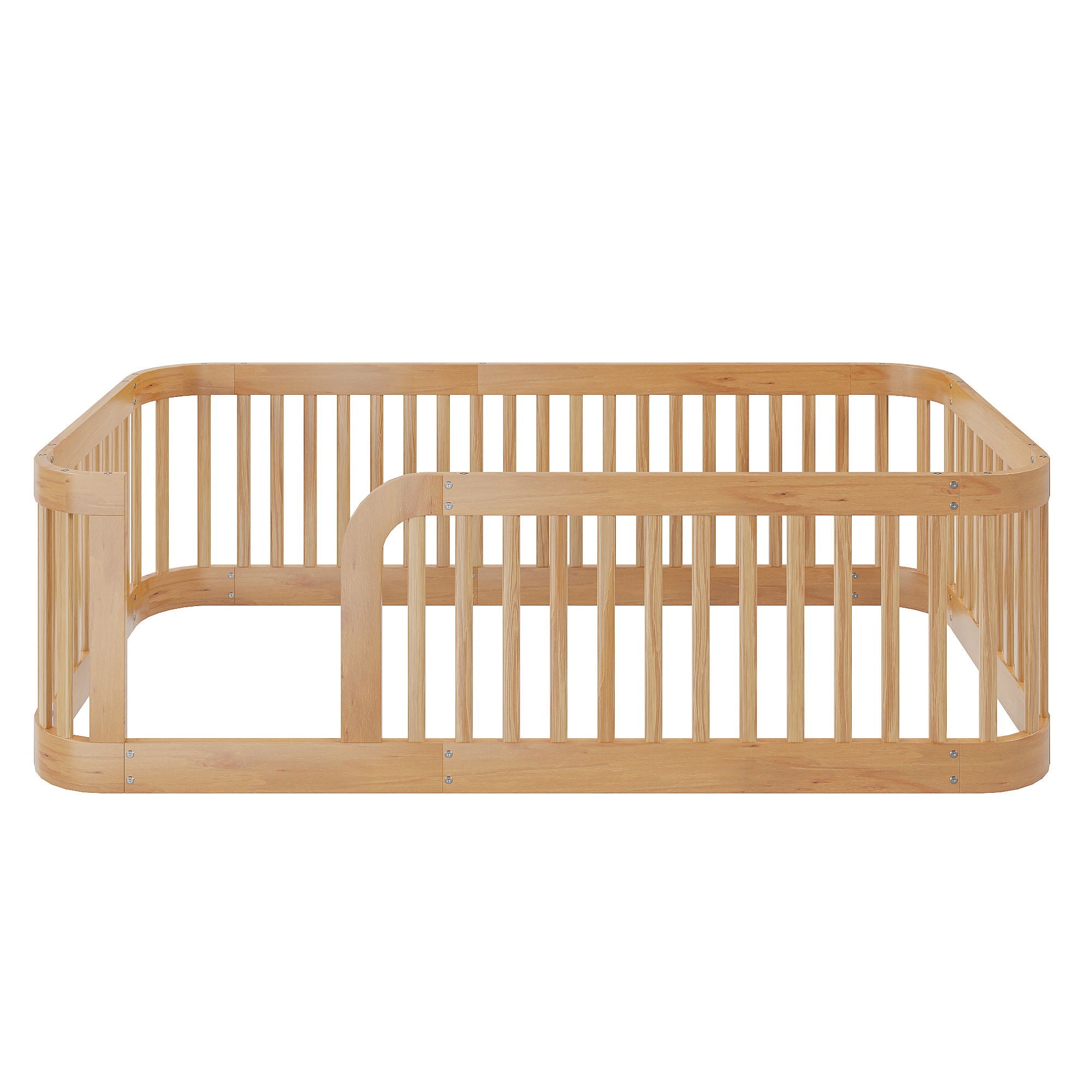 Wood Floor Bed Frame With Fence