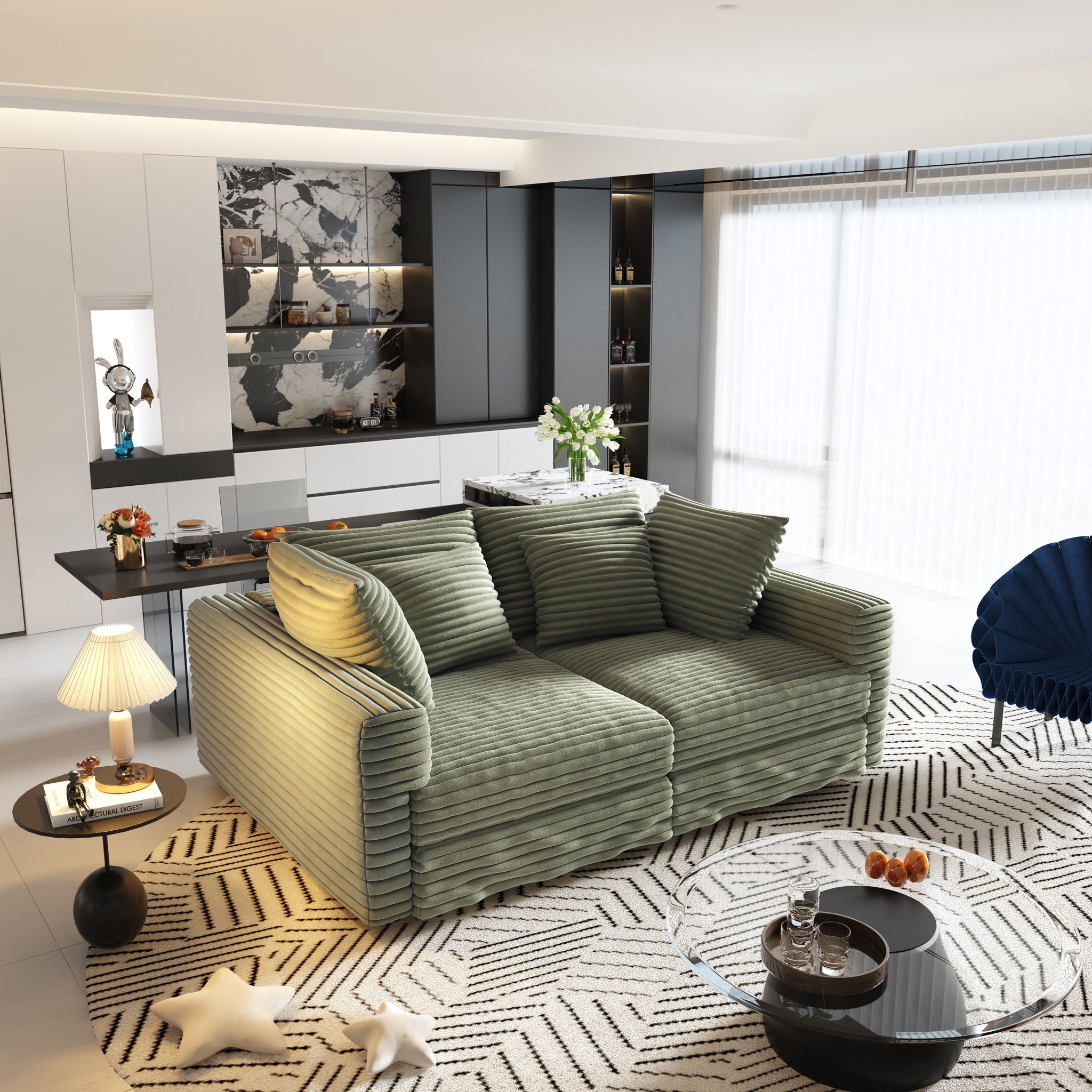 4 Seat Sofa, Deep Seat Couches With Soft Pillows