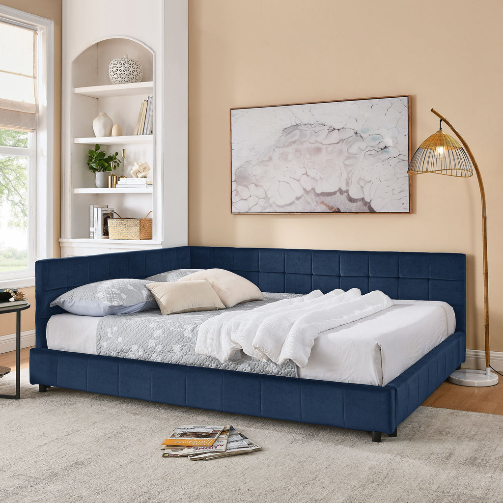 Elegant Design Storage Upholstered Tufted Bed Frame With Backrest And Armrests