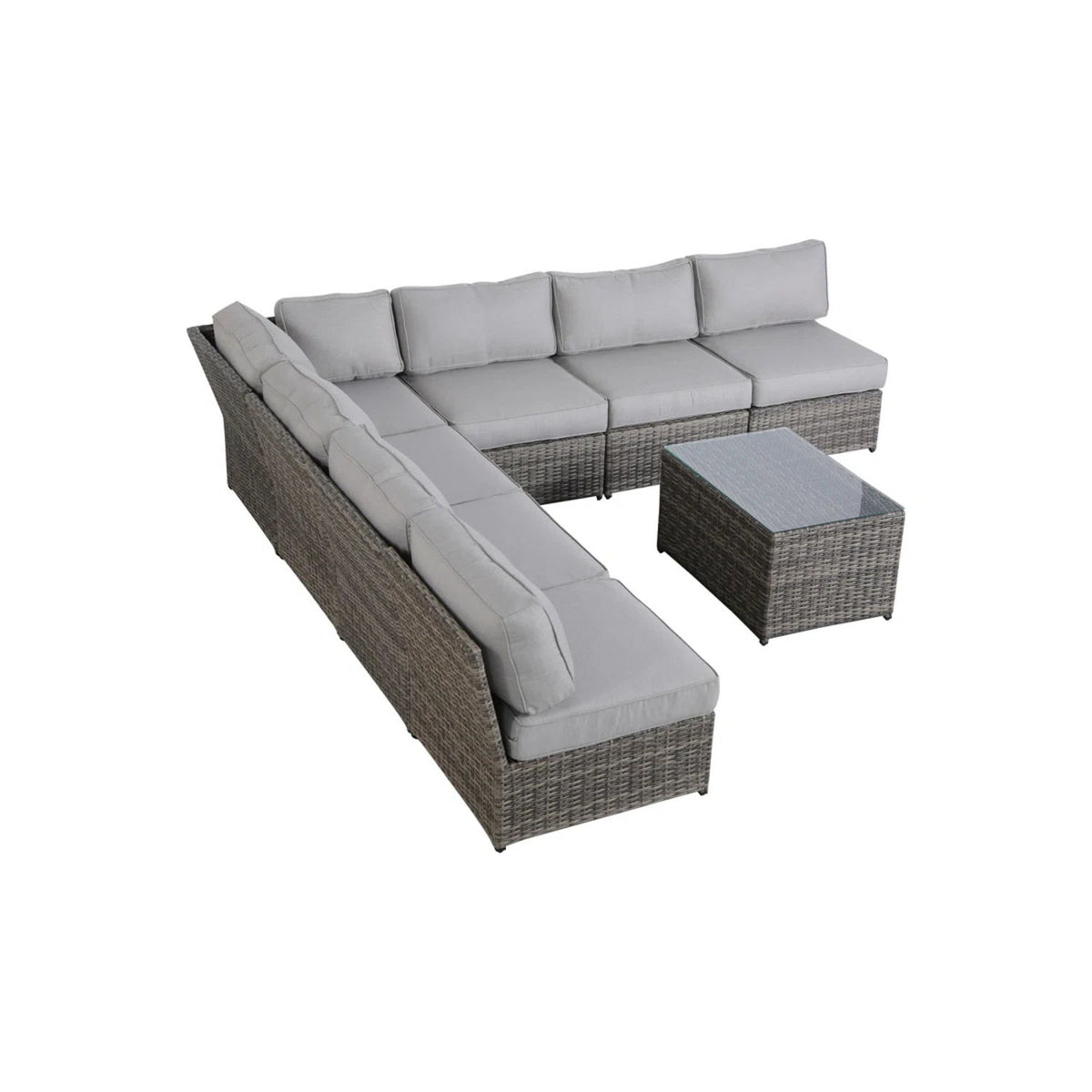 Outdoor 6 Person Patio Seating Group With Cushions - Gray