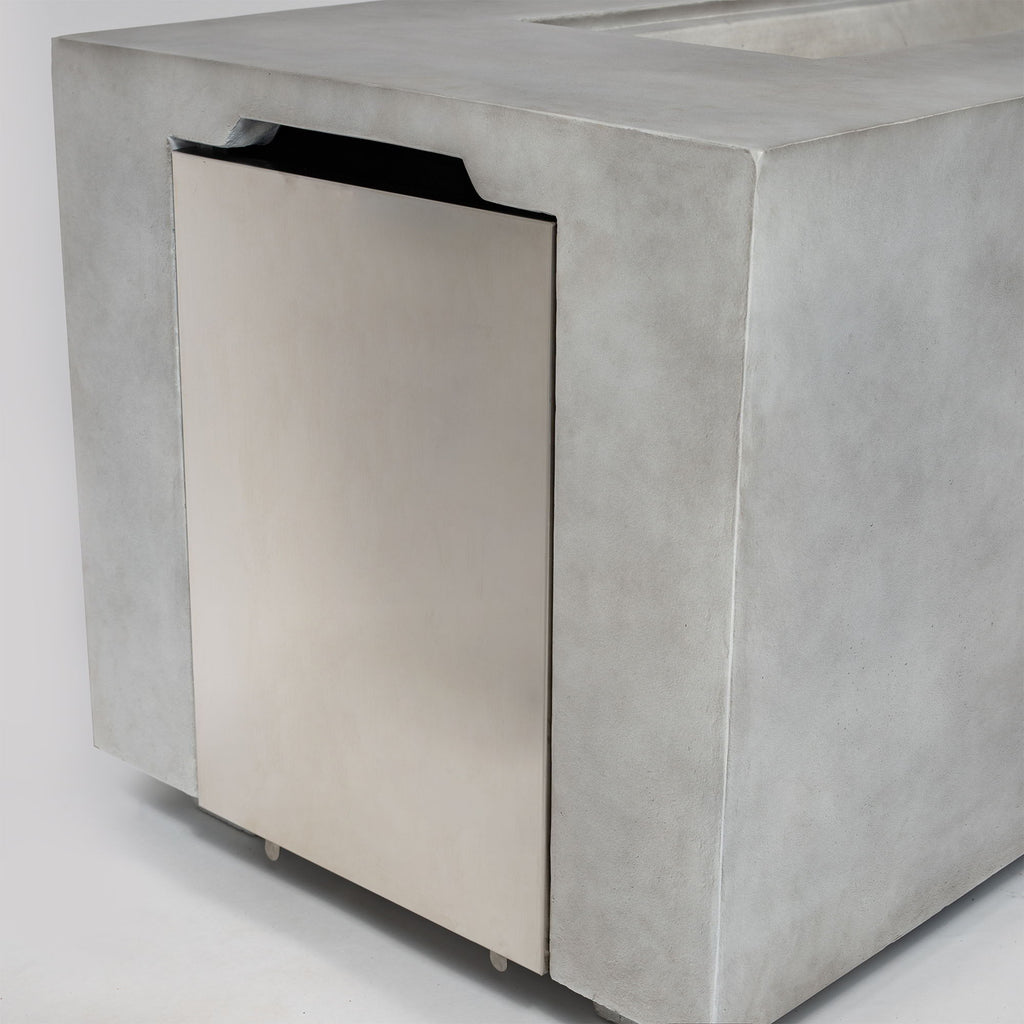 Propane Gas 60000 Btu Rectangular Fire Pit For Outside - Light Gray