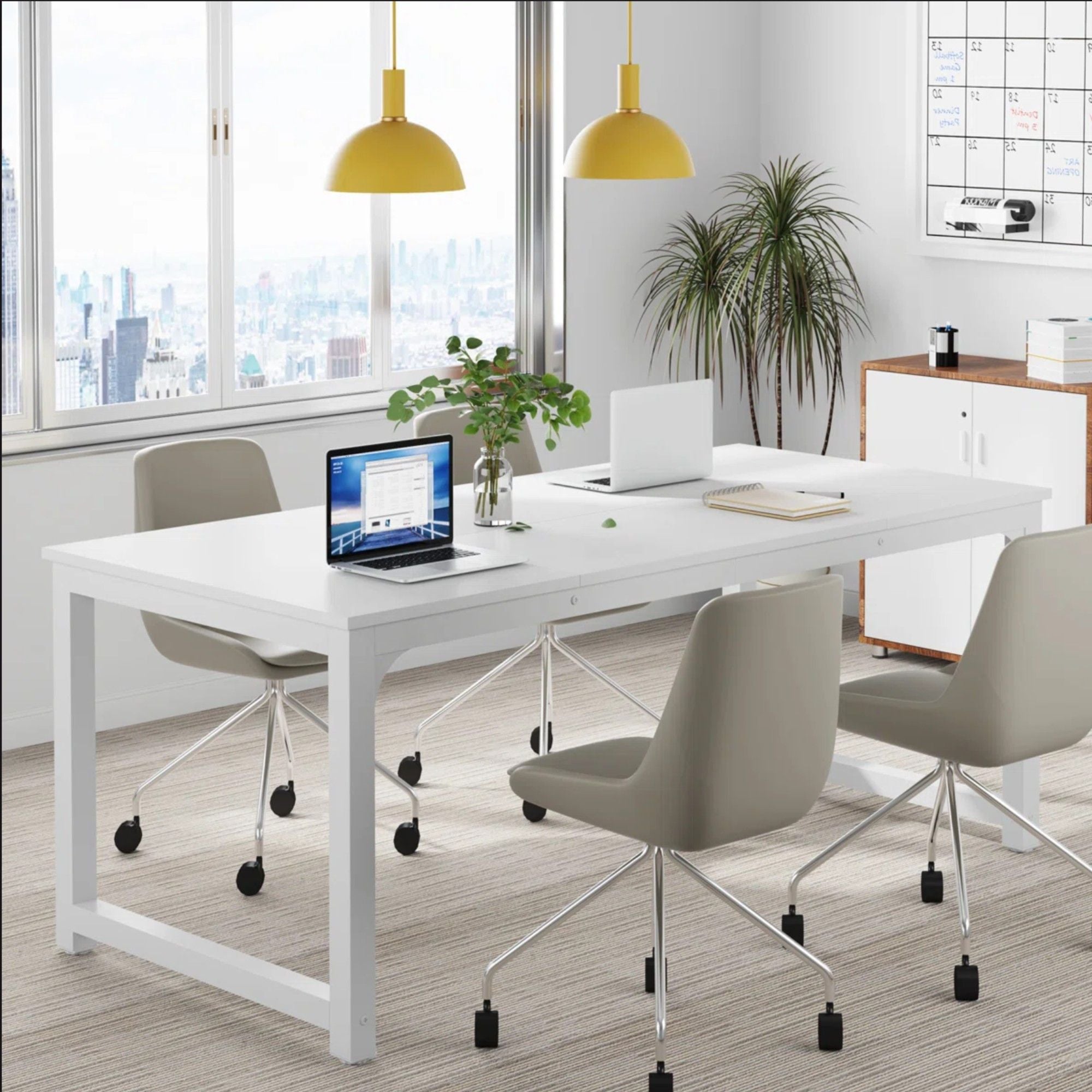 Executive Office Desk, Large Modern Computer Workstation