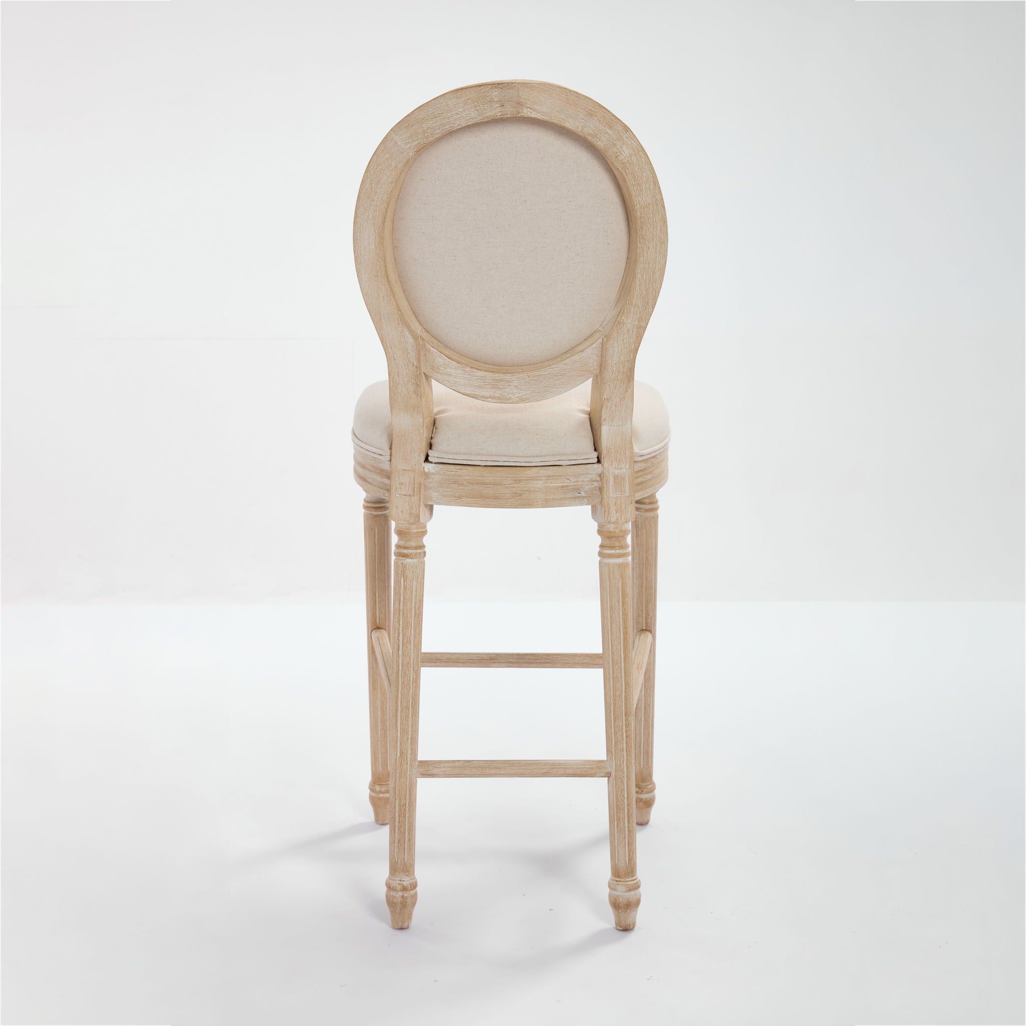 French Country Bar Chairs & Round Back (Set of 2)