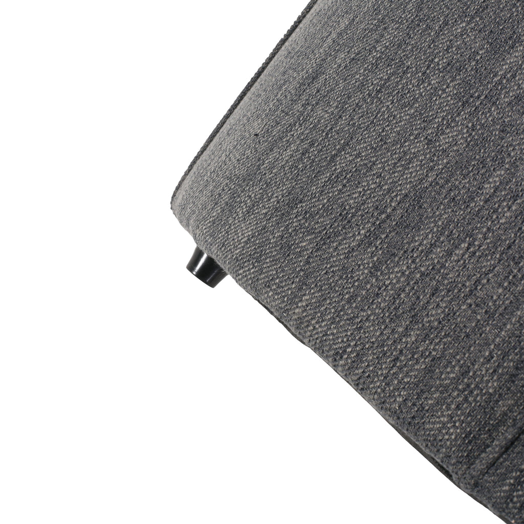 Contemporary Ottoman With Tonal Piping And Button Tuft Design