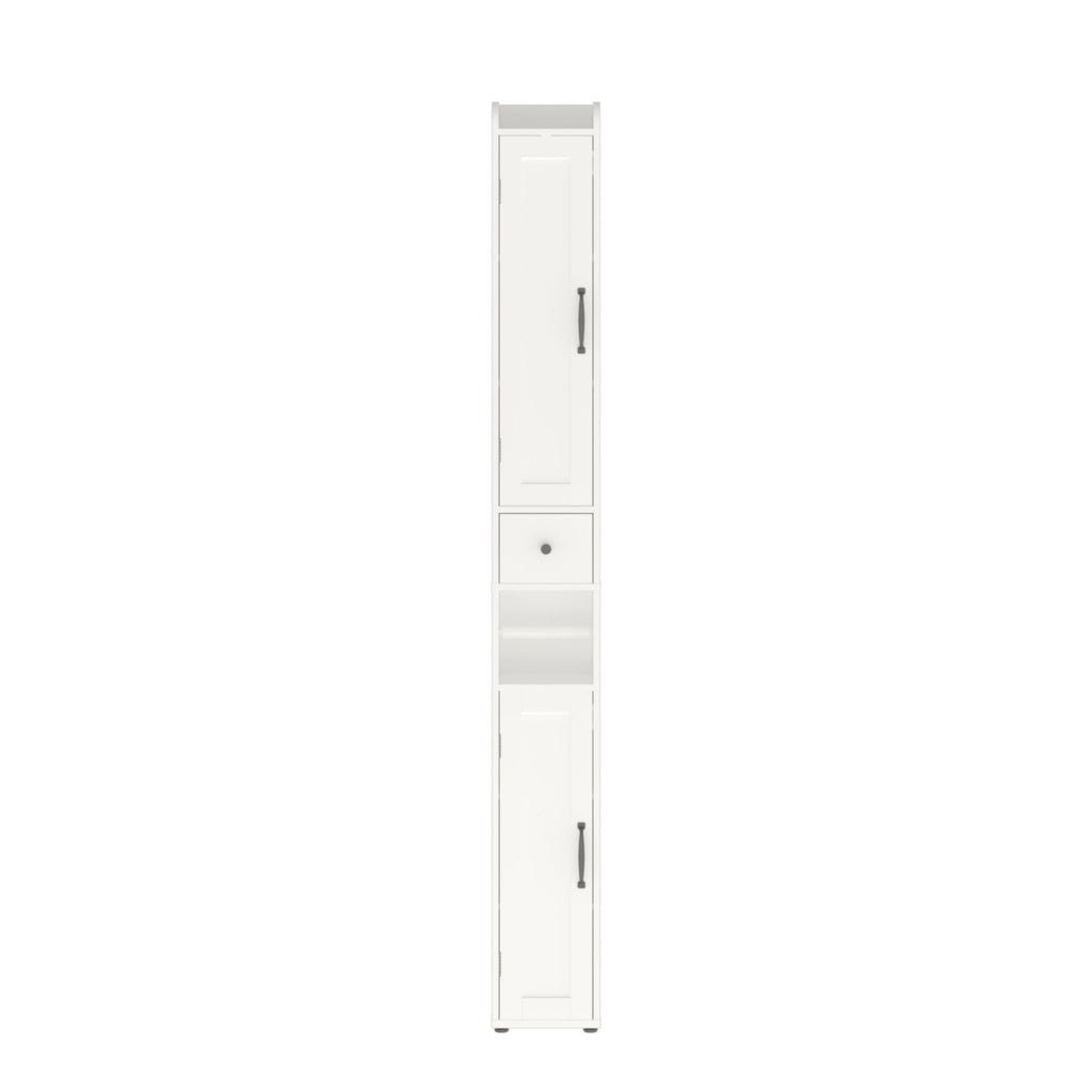 Slim Tall Bathroom Storage Cabinet With Adjustable Shelves, 2 Doors Freestanding Cabinet - White