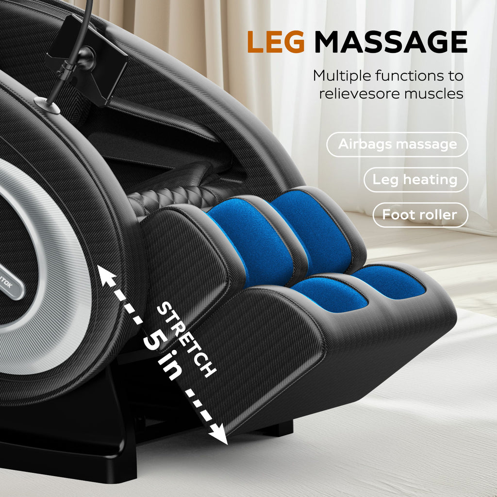 Massage Chair Recliner, Zero Gravity With Full Body Air Pressure - Black