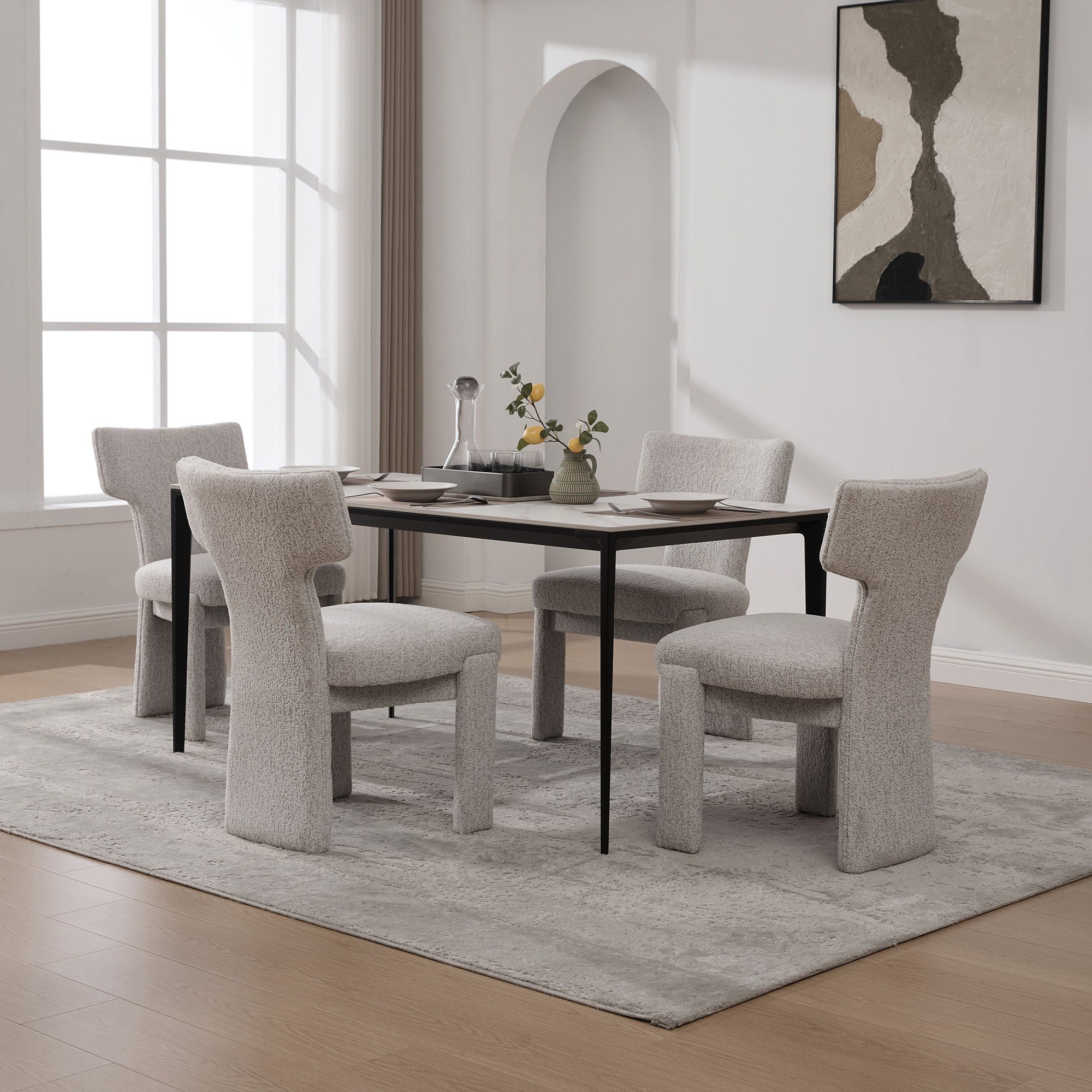 Armless Curved Back Accent Chairs