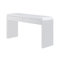 Curved Console Table With Storage, 2 Drawers - White
