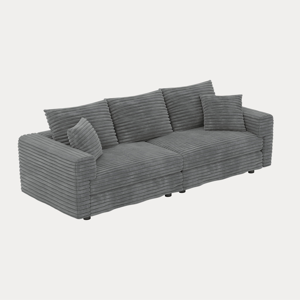 4 Seat Sofa, Modern Comfy Upholstered Sofa Cloud Couch, Deep Seat Couches With Soft Pillows