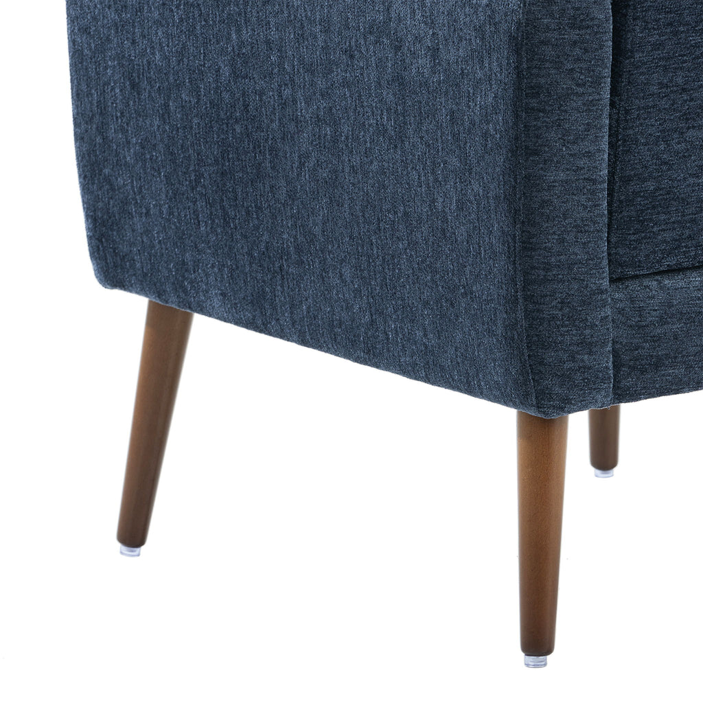 Modern Accent Chair, Arm Chairs For Living Room, Upholstered Mordern Armchair, Comfy Soft Padded Lounge Chair In Small Space, Bedroom, With Pillow, Solid Wood Leg