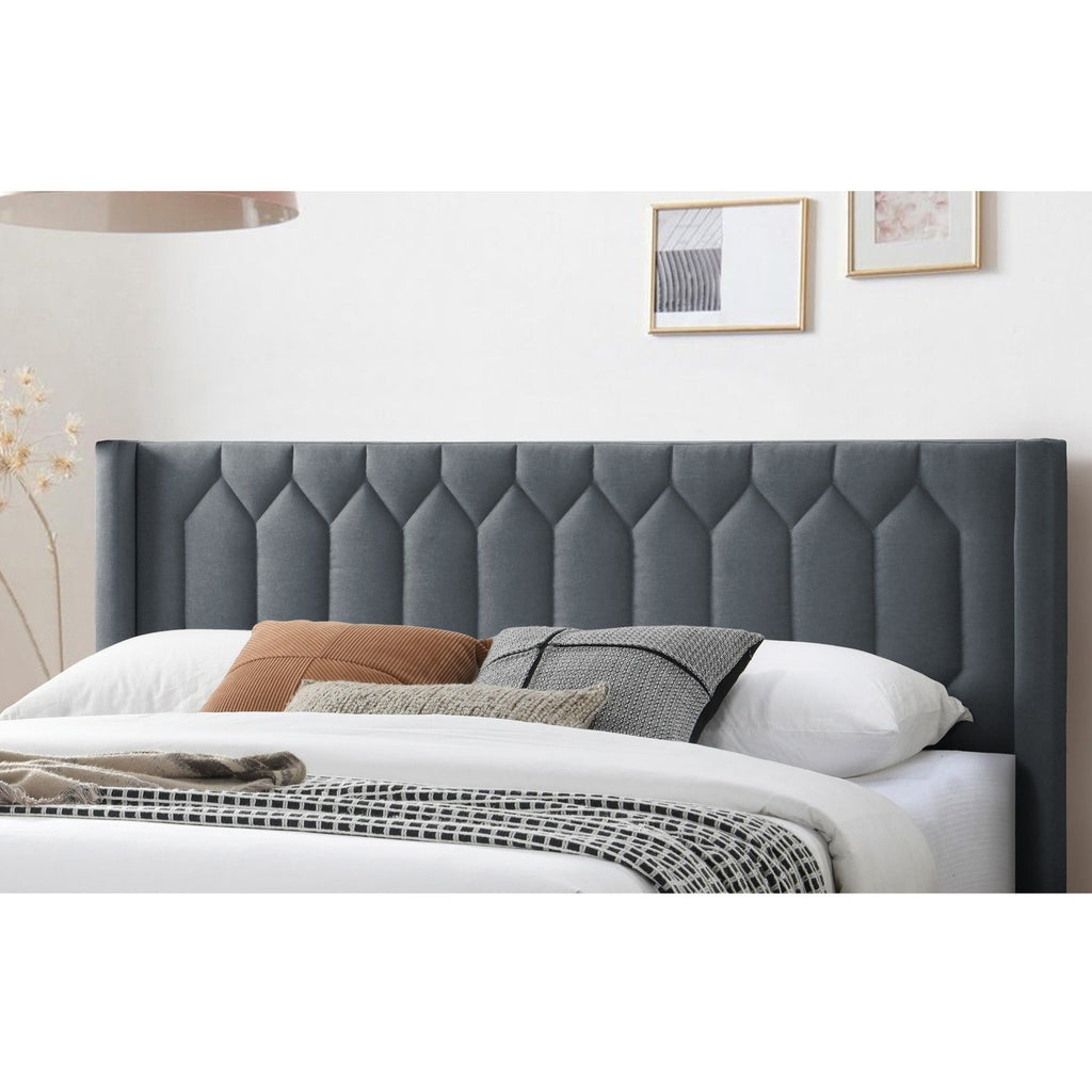 Platform Bed With Diamond Tufted Headboard