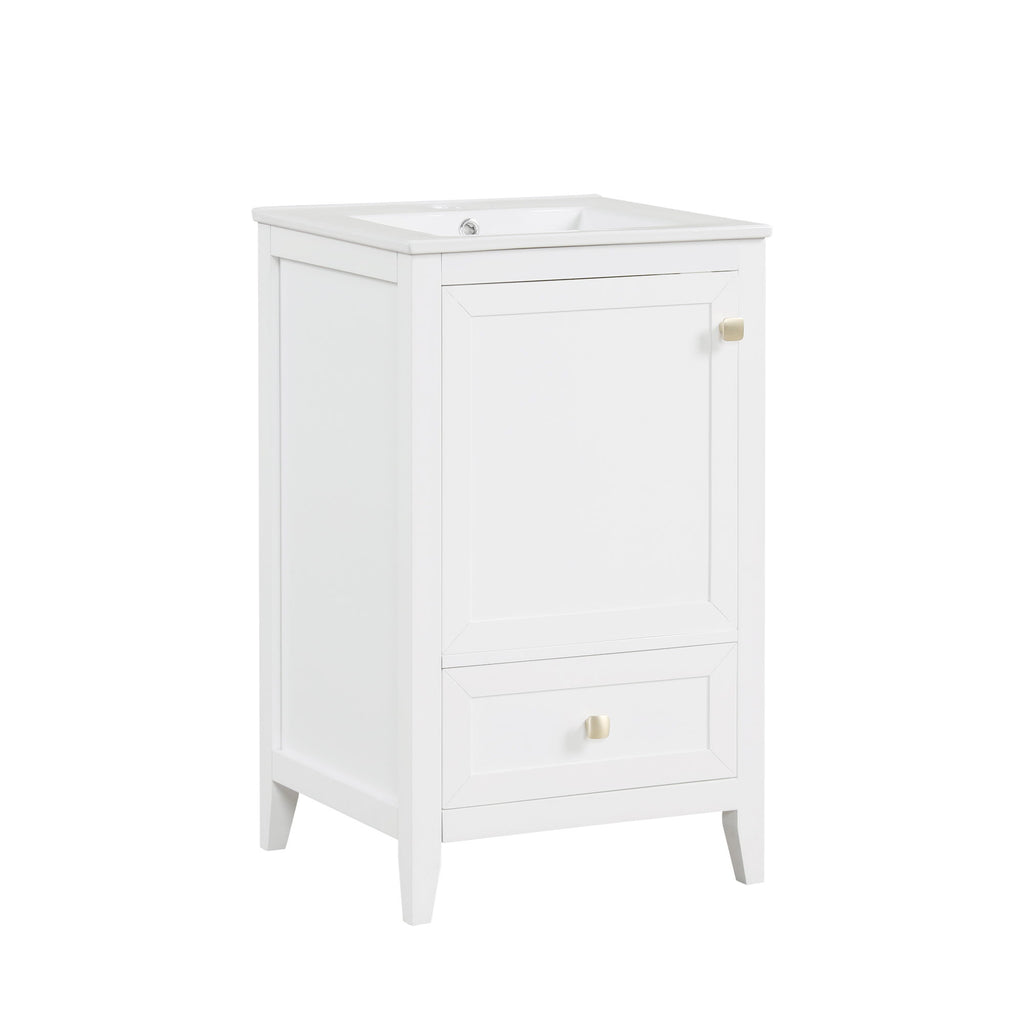 Bathroom Vanity With Sink, Soft Closing Cabinet Door, Storage Rack And Drawer